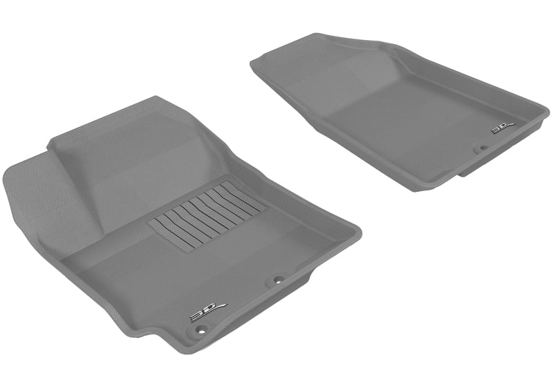 3D MAXpider Custom Fit Floor Mats for 2012-2017 Kia Rio/Rio5 - Kagu Series 1st Row All-Weather Car Mats (Gray) - Perfect for Daily Commuting, Road Trips & Winter Protection