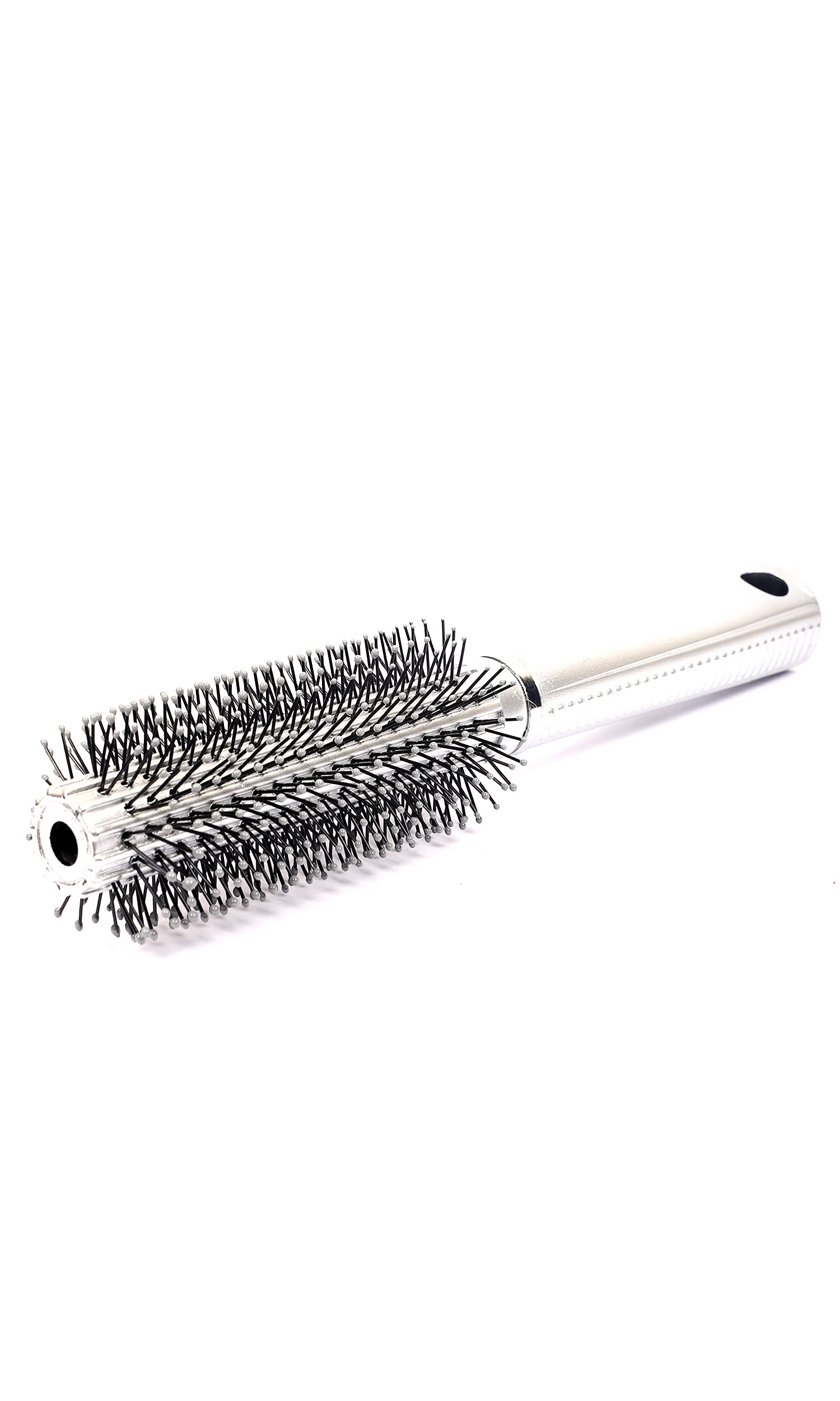 Stylish Silver Rolling Hair Comb for Men & Women - Detangling Round Brush for Curly & Wavy Hair | Easy Styling Tool for Salon-Quality Looks at Home | Perfect for Travel, Daily Grooming & Professional Use