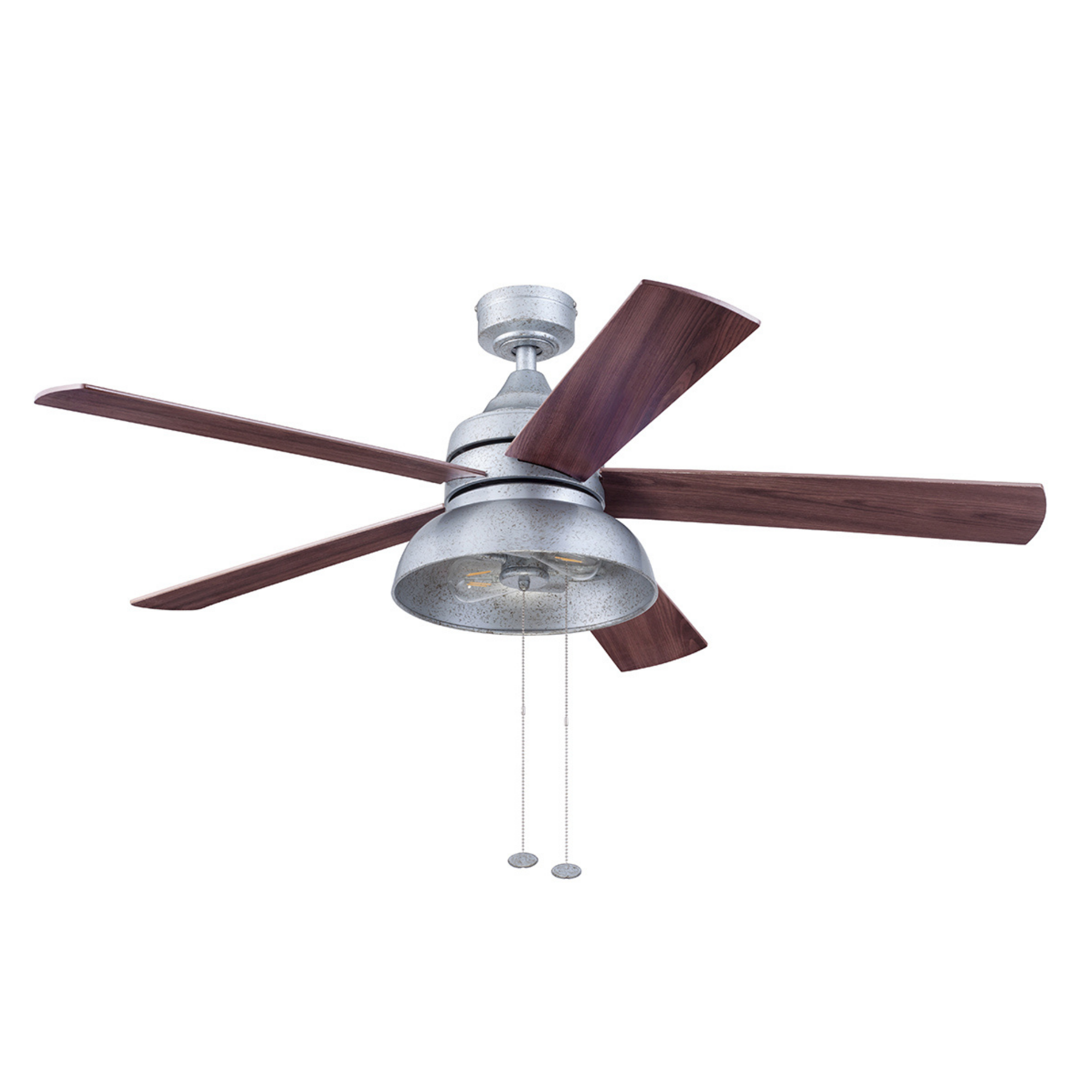 52 Inch Brightondale Galvanized Pull Chain Ceiling Fan - Indoor/Outdoor Use for Living Room, Bedroom, Patio & Covered Porch