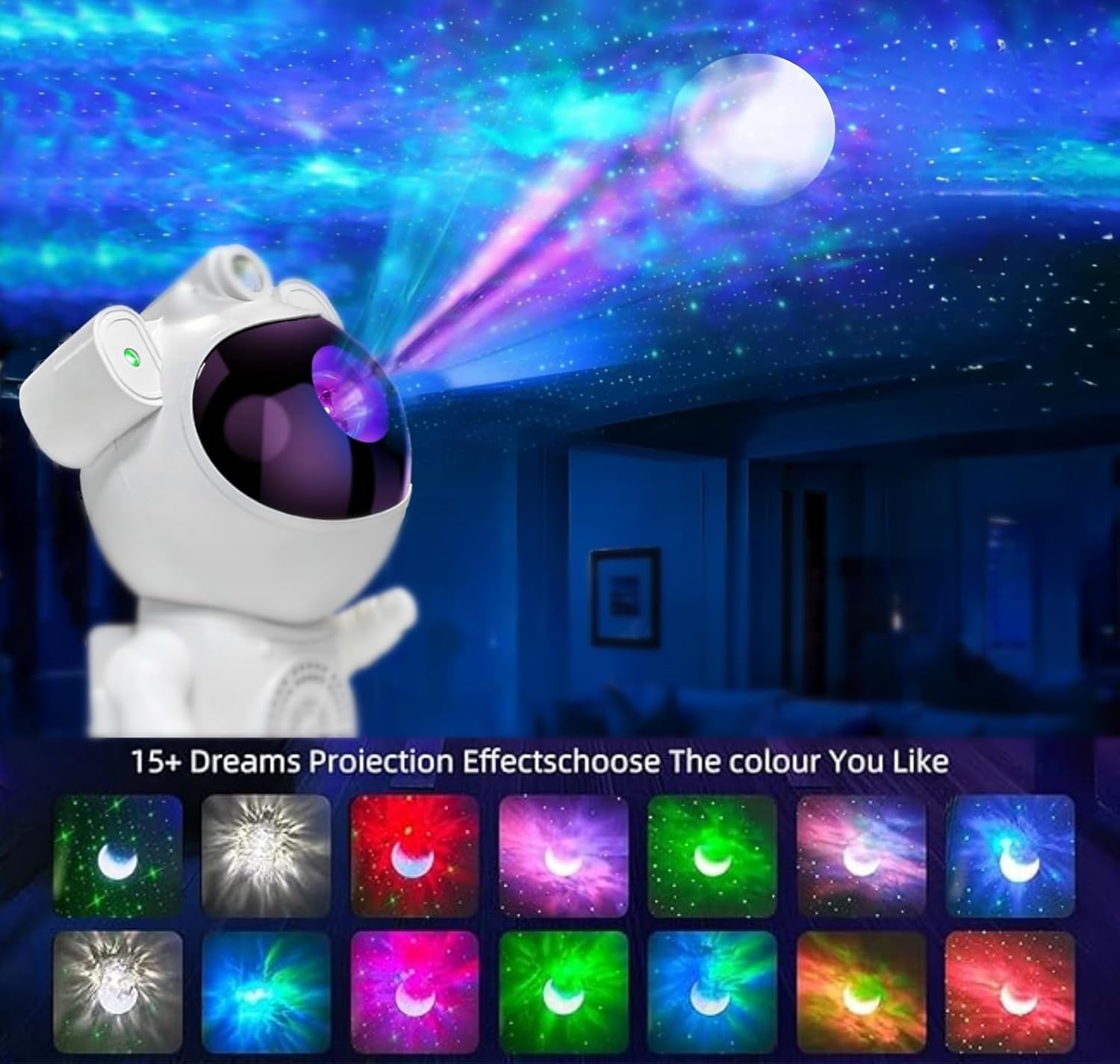 Galaxy Star Projector Night Light with Bluetooth Speaker - Astronaut Space Projector, Starry Nebula Ceiling LED Lamp with Timer for Bedroom, Perfect for Kids & Adults as Christmas & Birthday Gifts - Create a Relaxing Space for Meditation, Sleep Aid, or Romantic Ambience
