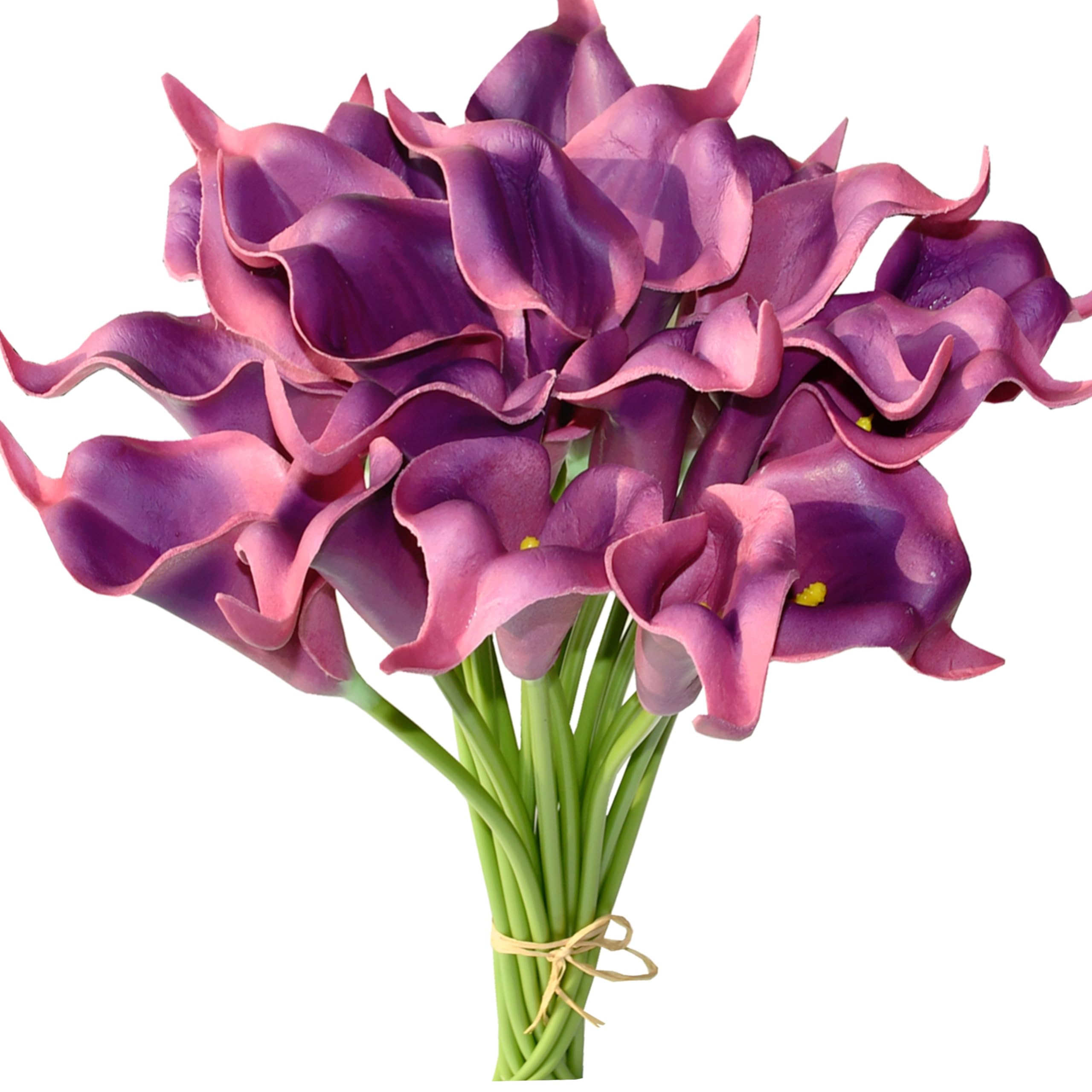 20pcs Bright Purple Artificial Calla Lily Silk Flowers - 13.5