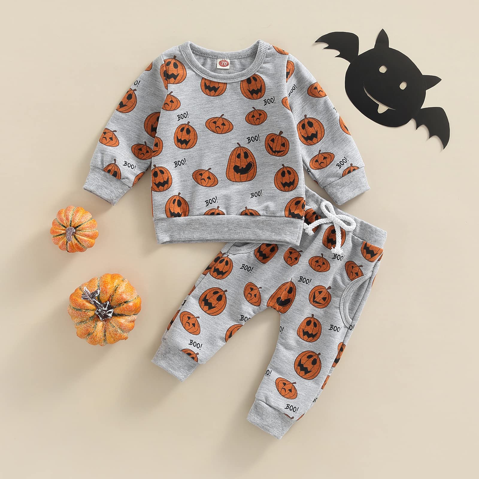 Halloween Baby Outfit Set - Pumpkin Shirts & Pants for Newborns & Toddlers | Long Sleeve Sweatshirt Costume for Boys & Girls | Perfect for Trick-or-Treating & Halloween Parties