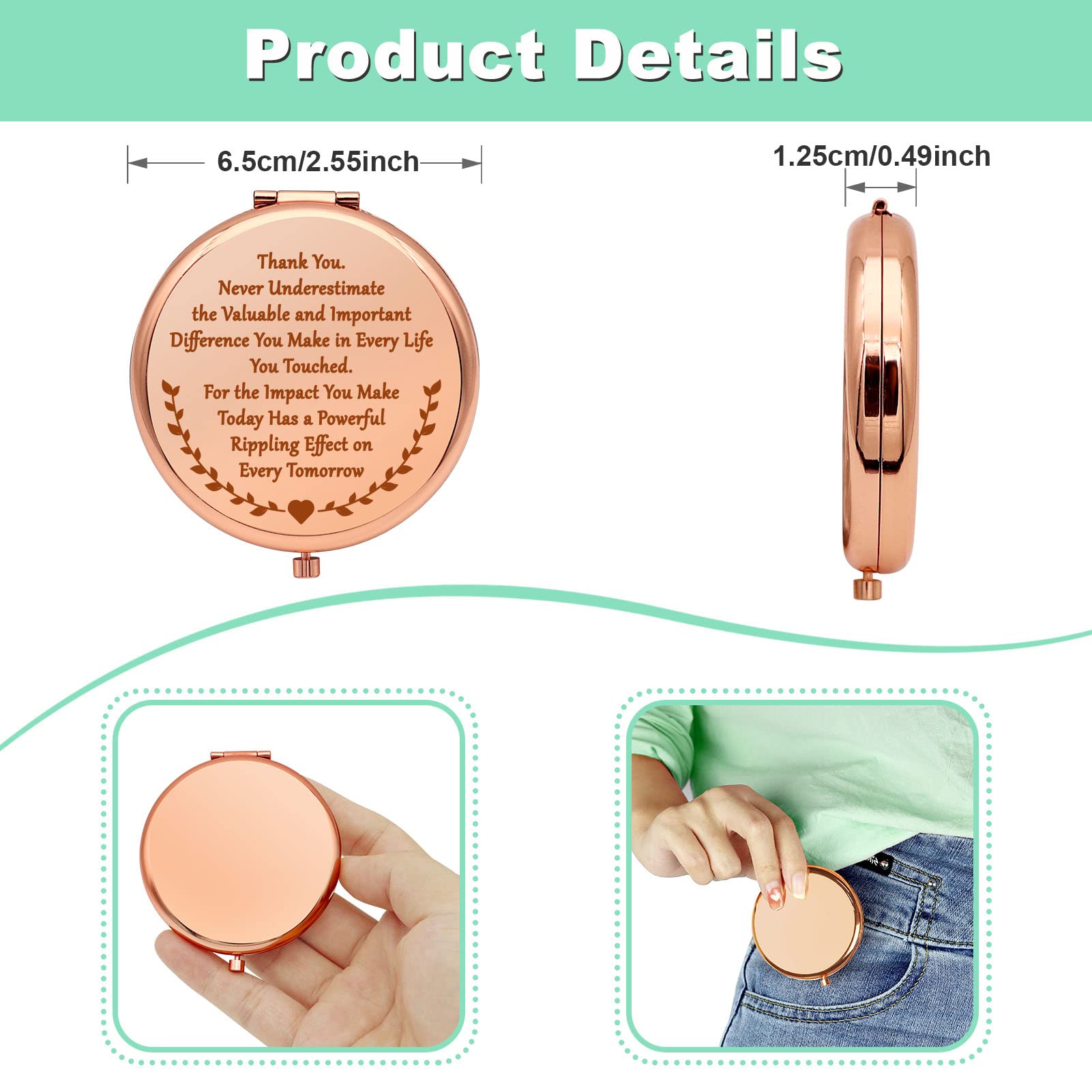Professional Folding Makeup Mirror - Perfect Thank You Gift for Doctors, Nurses, Teachers & Social Workers | Ideal for Retirement, Birthday & Thanksgiving | Compact Travel Mirror for Office, Home & On-the-Go Use