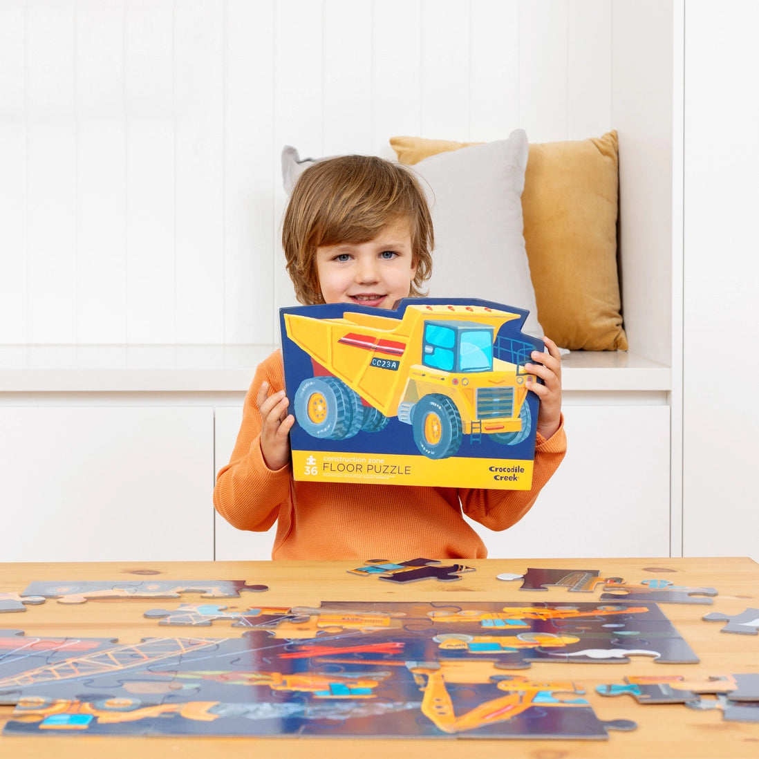Classic 36-Piece Construction Zone Floor Puzzle for Kids – Fun Educational Toy for Toddlers & Preschoolers | Perfect for Playrooms, Daycares & Family Game Nights