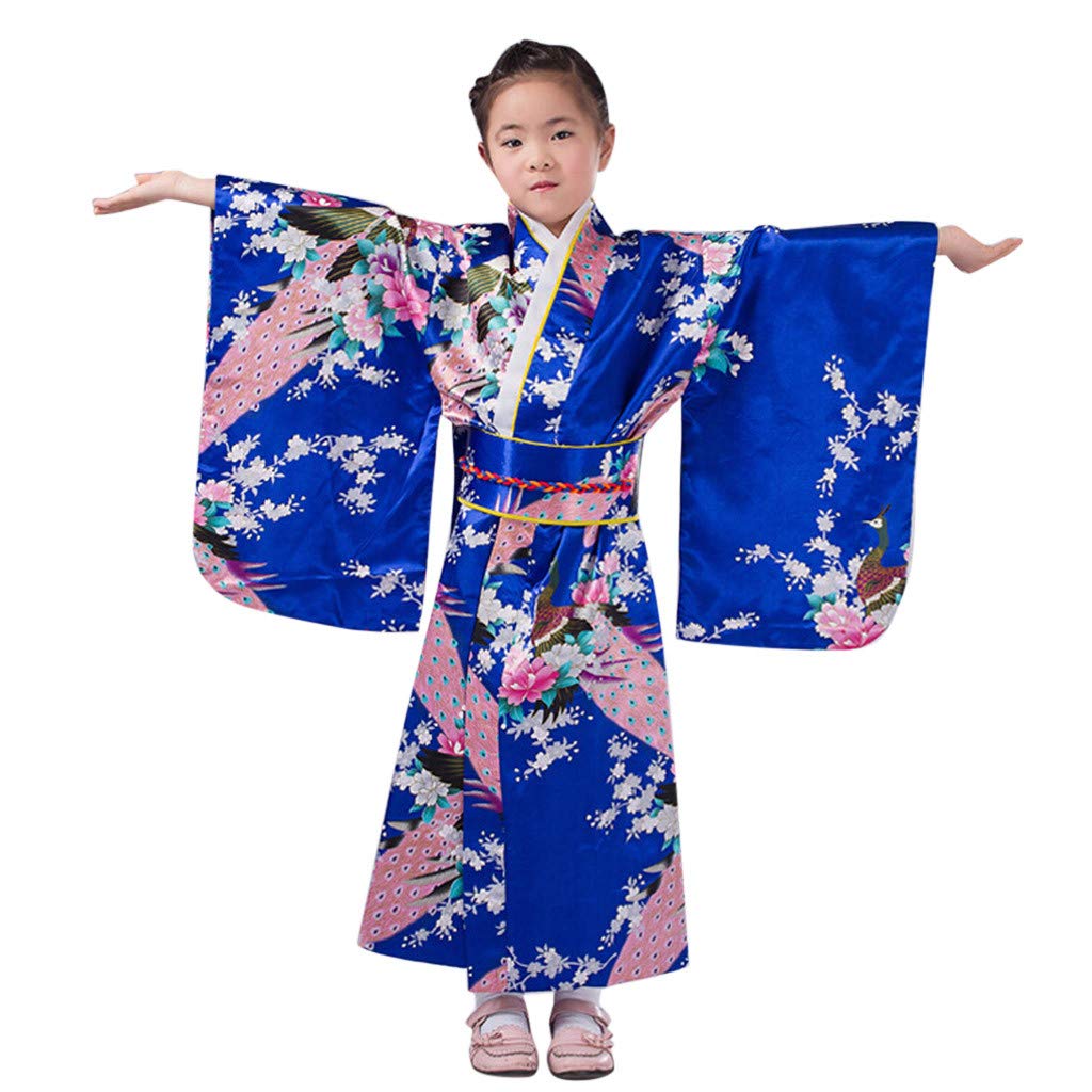 **AUGETY Baby Kimono Costume - Japanese Traditional Toddler Robe for Girls, Boys - Fall & Winter Outfits for Babies & Kids - Perfect for Halloween, Cosplay, and Cultural Events**