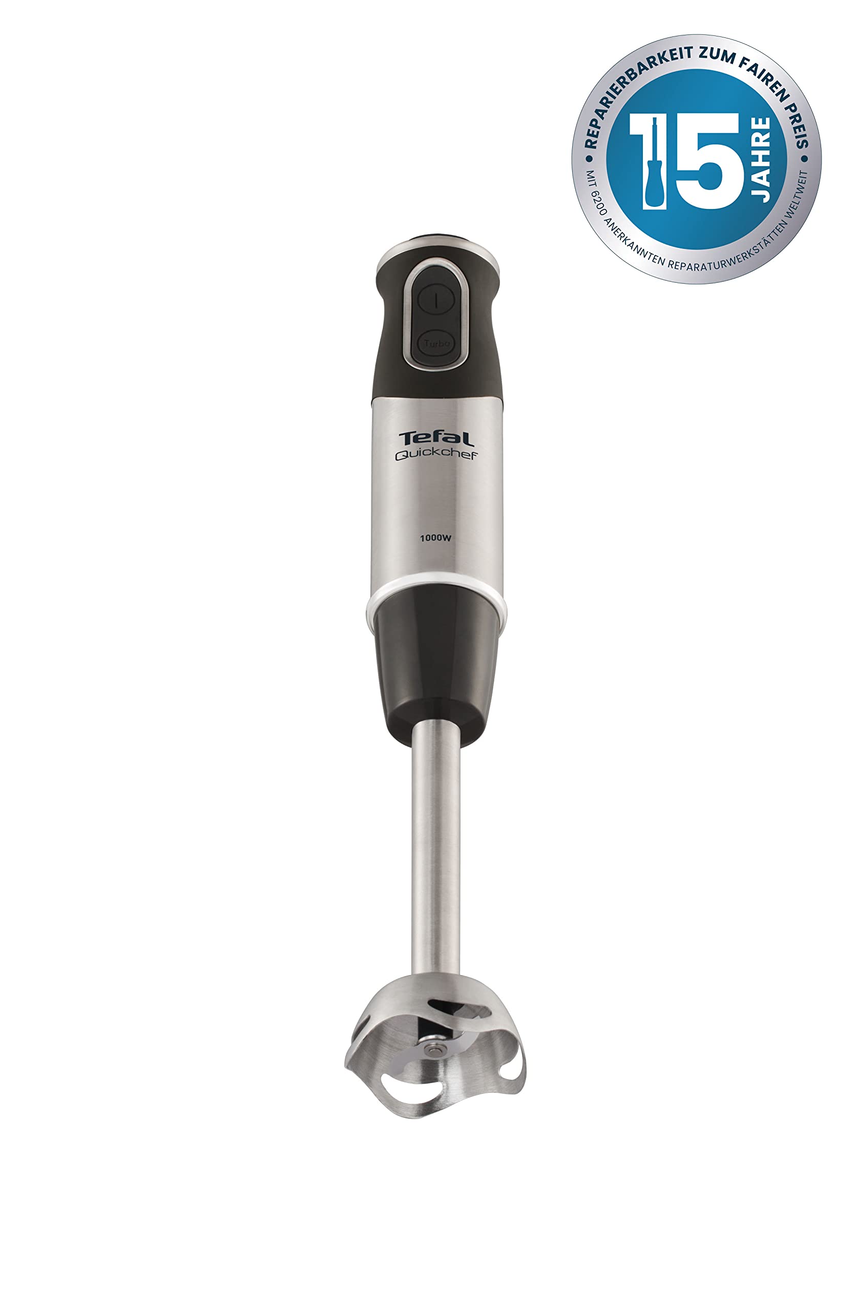 Tefal HB6588 1000W Immersion Hand Blender with 0.8L Stainless Steel Container - Powerful Stick Blender for Smoothies, Soups & Baby Food - Black Stainless Steel Design - Perfect for Kitchen & Home Cooking