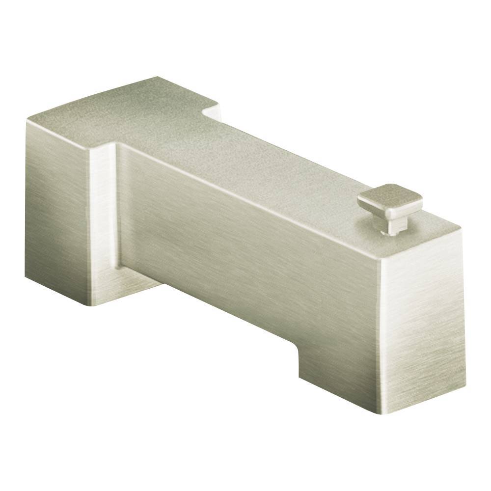Moen S3896BN 90 Degree Tub Spout with Diverter in Brushed Nickel - Perfect for Bathroom Faucet Replacement and Shower Installation