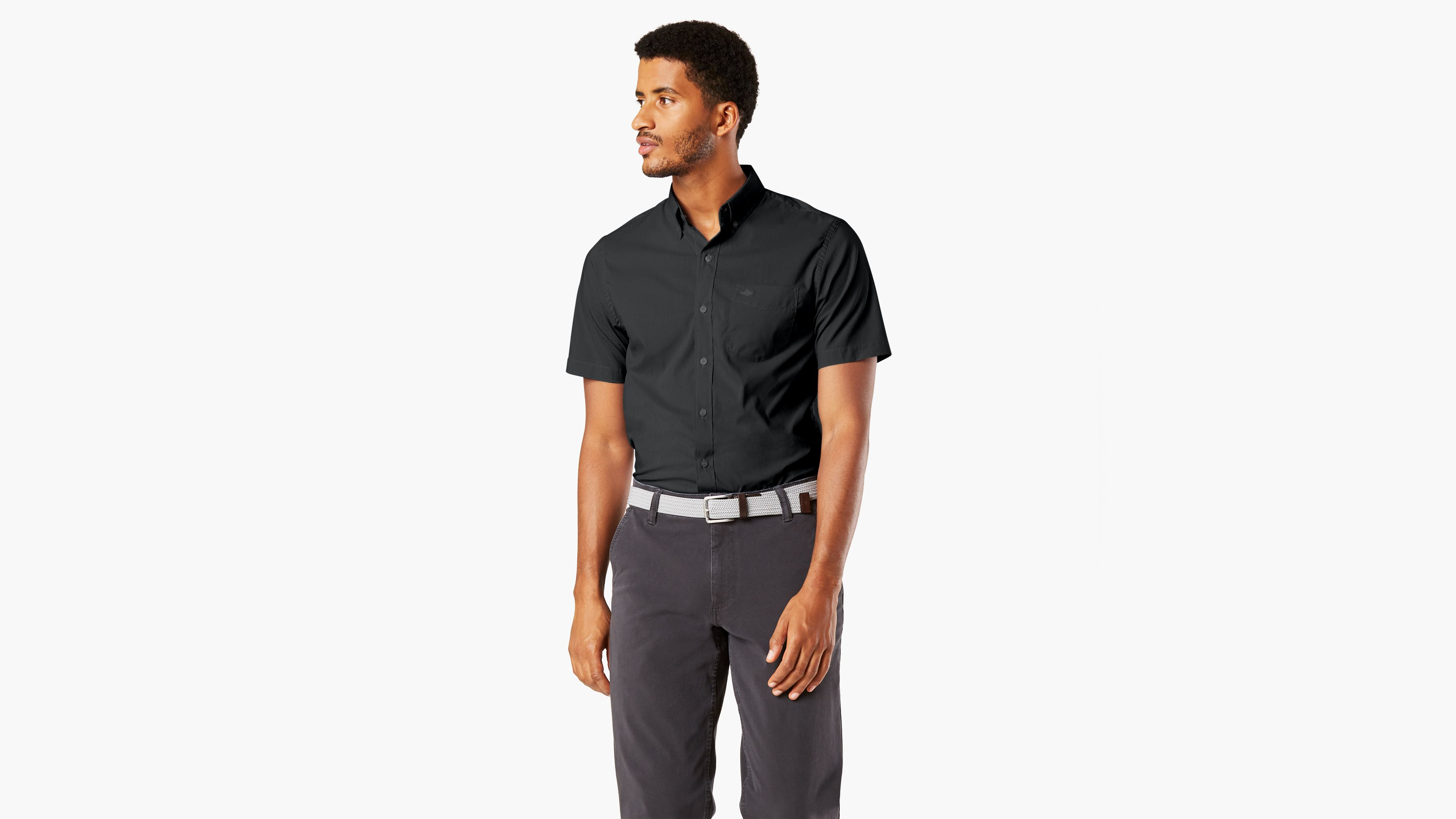 Signature Comfort Flex Shirt for Men - Classic Fit Big & Tall Sizes | Breathable Stretch Dress Shirt for Office, Business & Formal Occasions