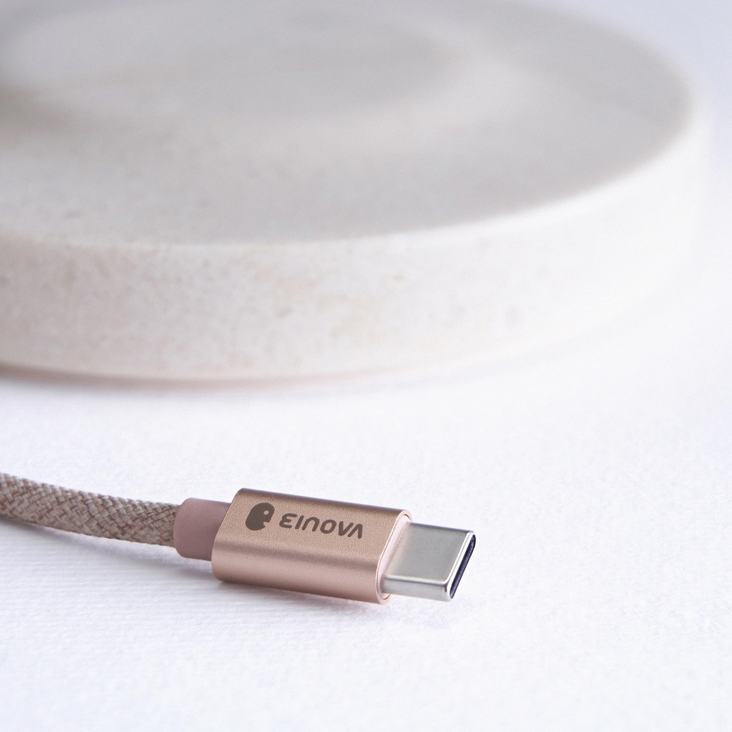 Einova Classic Stone Marble Wireless Charger Pad | 6 ft USB-C Cable | Fast Charging for iPhone, Samsung, AirPods, Smartwatches | Italian Design | Cream Marble Finish | Perfect for Office, Bedside & Travel