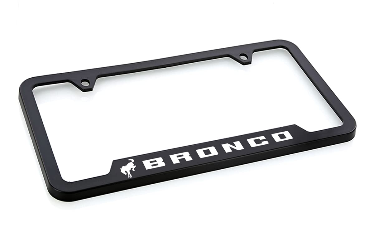 Ford Bronco UV Printed Plastic License Plate Frame - Durable & Weatherproof Car Accessory for Off-Road & Custom Vehicle Styling
