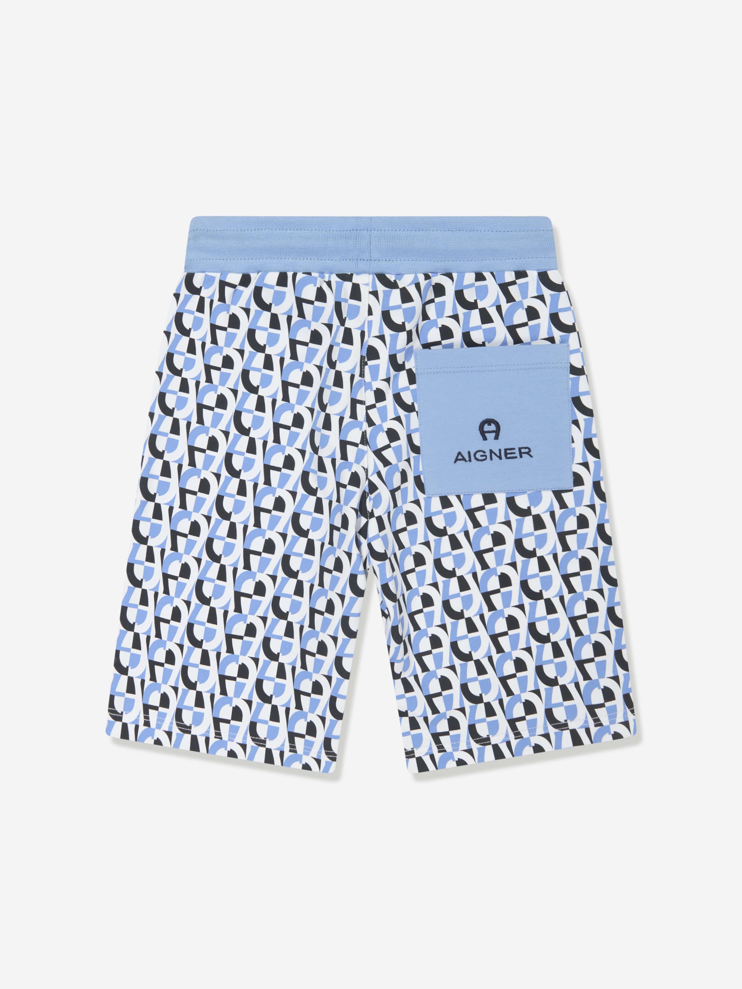 Aigner Boys Logo Bermuda Shorts in Blue - Comfortable Casual Shorts for Kids, Perfect for Summer, School, and Outdoor Activities