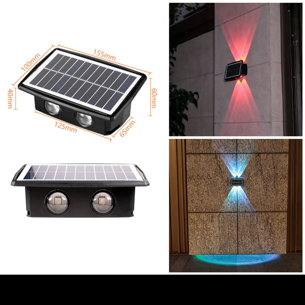 Waterproof Solar Powered Outdoor Wall Light - Decorative Garden, Patio, Pathway Lighting for Home & Yard - Weatherproof & Energy Efficient