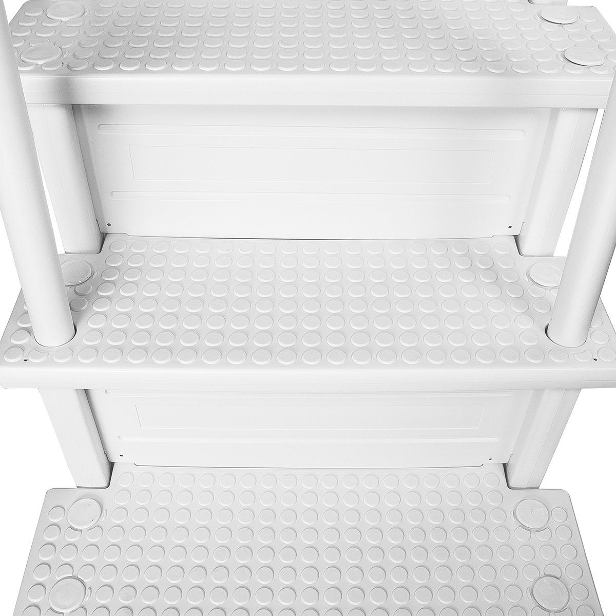 XtremepowerUS 4-Step Above Ground Pool Ladder with Non-Slip Handrails - Heavy Duty Swimming Pool Step Ladder for Deck Access - Perfect for Inground/Above Ground Pools, White (Outdoor Water Safety & Easy Entry/Exit)