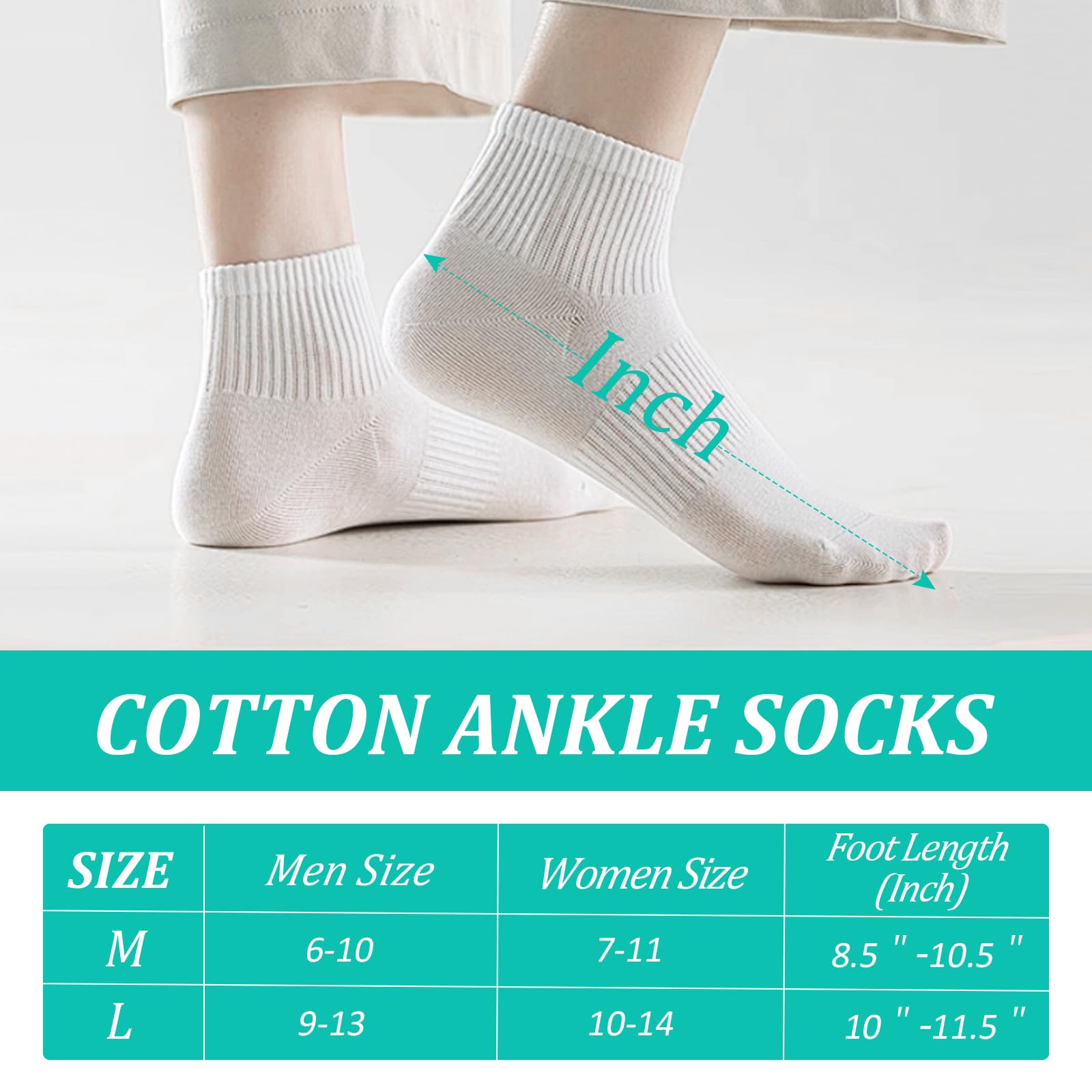 Breathable Cotton Ankle Quarter Crew Socks for Men & Women - Unisex Thin Casual Socks in Solid Colors (6-Pair Gift Box) - Perfect for Workouts, Running & Everyday Wear