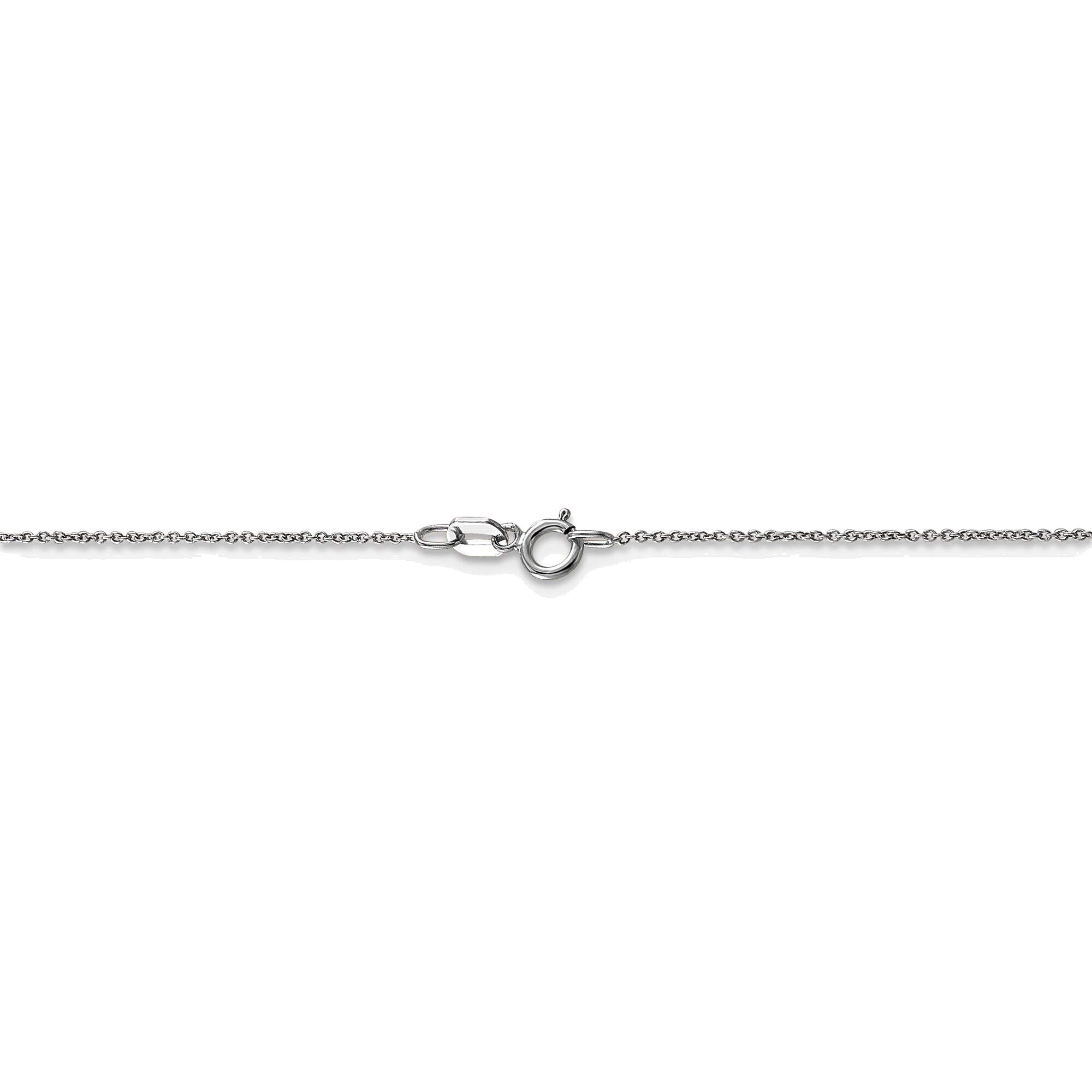 14K White Gold Solid Polished Cable Chain Necklace - 0.75mm Thin Dainty Jewelry for Women, Perfect for Layering, Gift Giving & Everyday Elegance