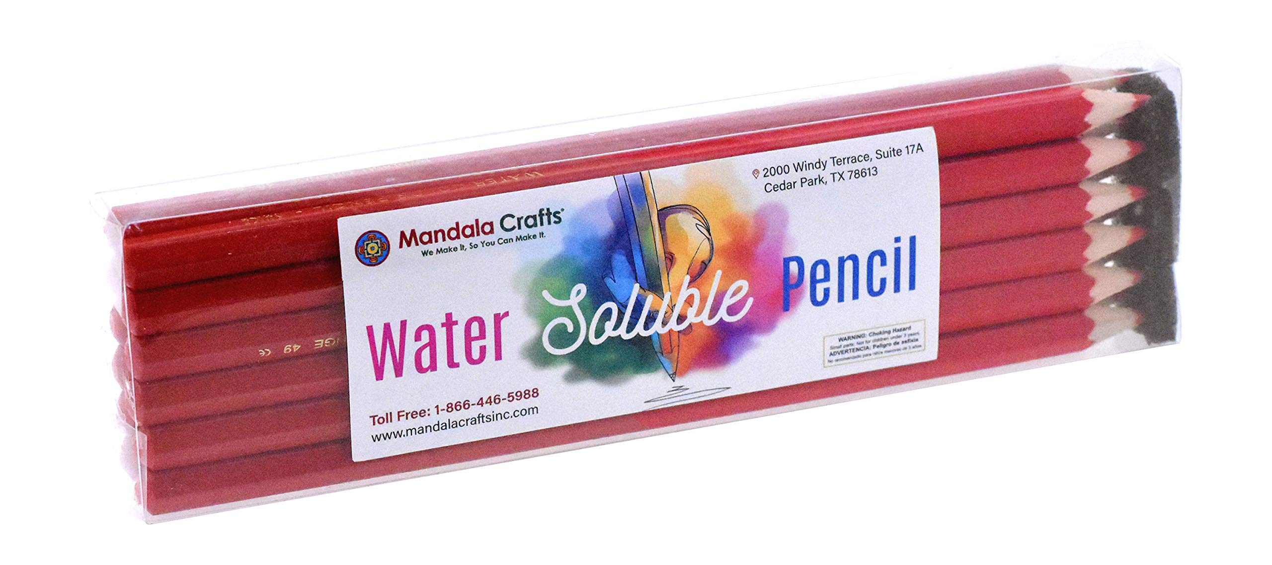 12 Red Washable Fabric Marking Pencils for Sewing & Quilting - Water Soluble Tailor Pencils for Embroidery, Dressmaking & DIY Crafts - Perfect for Fabric Marking, Pattern Tracing & Temporary Designs