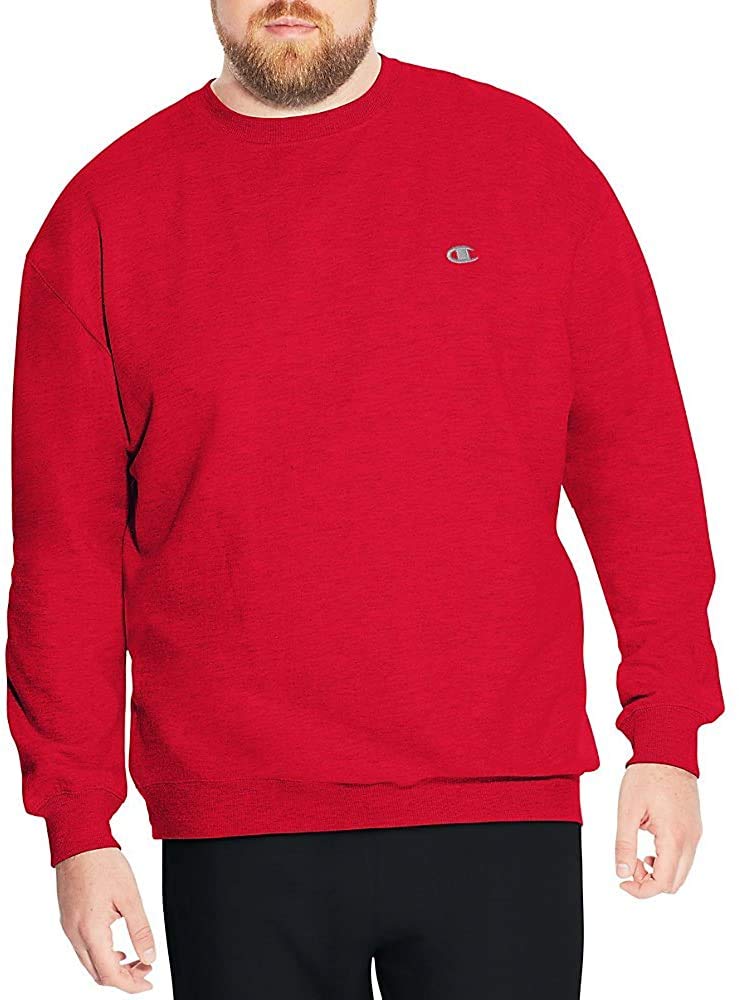 Champion Men's Big & Tall Fleece Crewneck Sweatshirt - Soft & Comfortable Pullover for Casual Wear, Gym, and Outdoor Activities