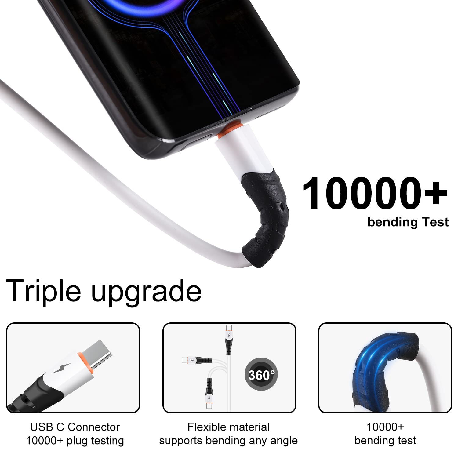 SDBAUX 4-in-1 Multi Charging Cable - Fast USB C/Micro USB/Lightning Charger Cord Compatible with iPhone 16/15/14/13/12 Pro Max, iPad Mini 6/Air 4, Galaxy S23/S22/S20 & More - Perfect for Home, Office & Travel Charging Needs