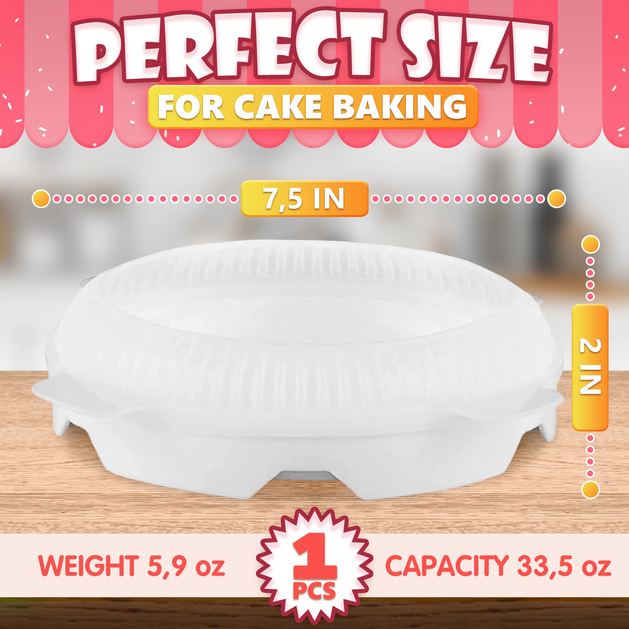 VIKROM 3D Round Silicone Cake Mold for Baking - Reusable Non-Stick Mousse, Brownie & Cheesecake Pan - Perfect for Birthday Parties, Wedding Cakes & Dessert Decorating