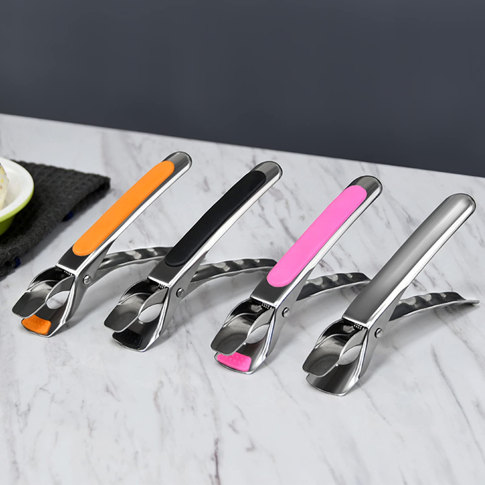 Stainless Steel Bowl Clip Gripper - 304 Stainless Steel Tongs for Lifting Hot Bowls, Pots & Plates from Microwave, Oven or Pressure Cooker - Perfect for Kitchen, Camping & BBQ Safety