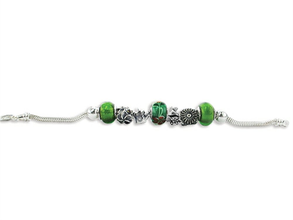 Zable Gardening & Nature Theme Sterling Silver Charm Bracelet – Perfect for Outdoor Enthusiasts & Nature Lovers