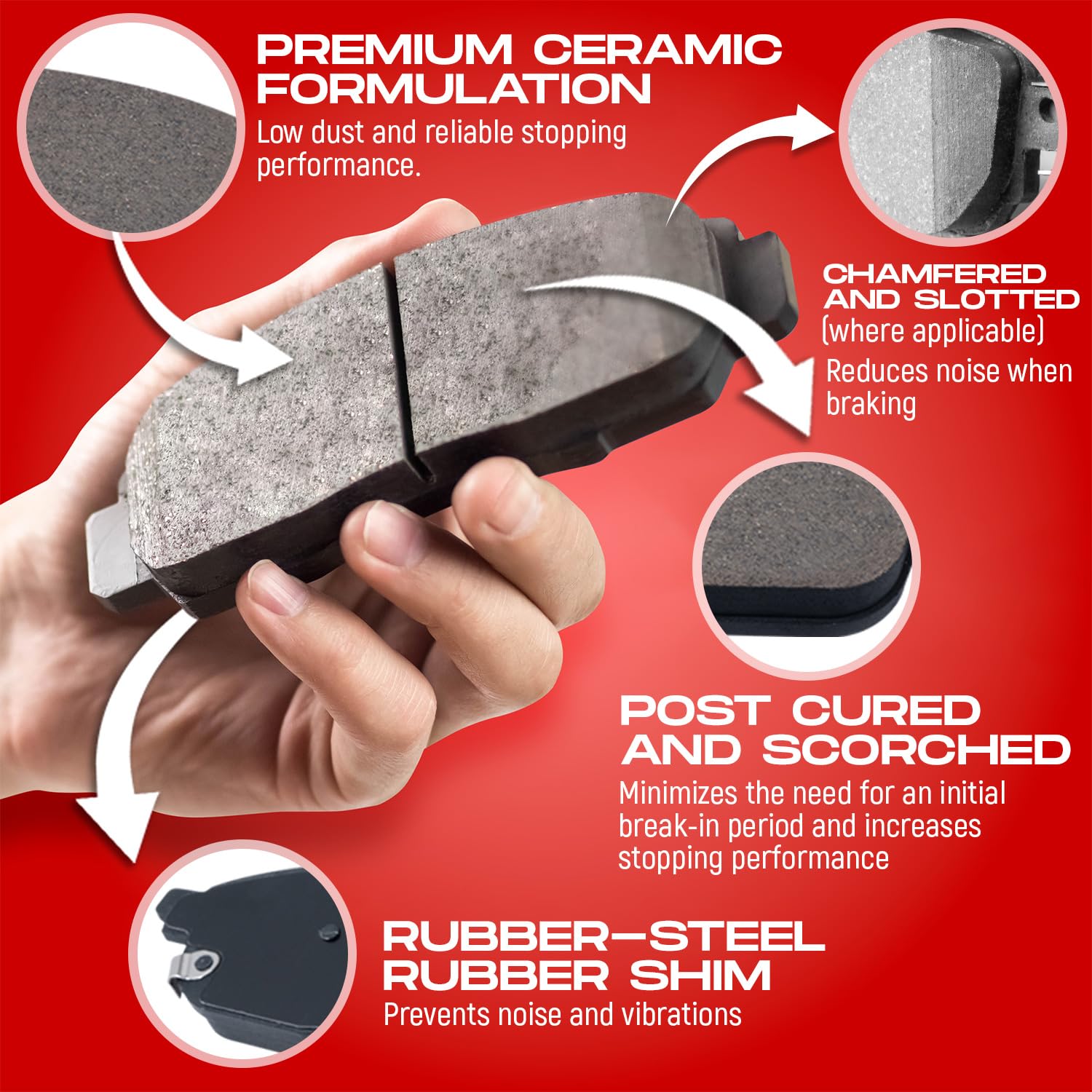 R1 Concepts Premium Ceramic Brake Pads & Drilled Slotted Rotors Kit for 2005-2012 Nissan Pathfinder - High Performance Braking System for Off-Road Adventures, Heavy Towing and Daily Commute | Durable & Quiet Brake Solution for SUVs