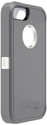 OtterBox Defender Series Case for iPhone 5 - Heavy Duty Protective Phone Cover with Retail Packaging (White/Gray) | Shockproof, Drop Protection for Outdoor, Work & Active Lifestyle
