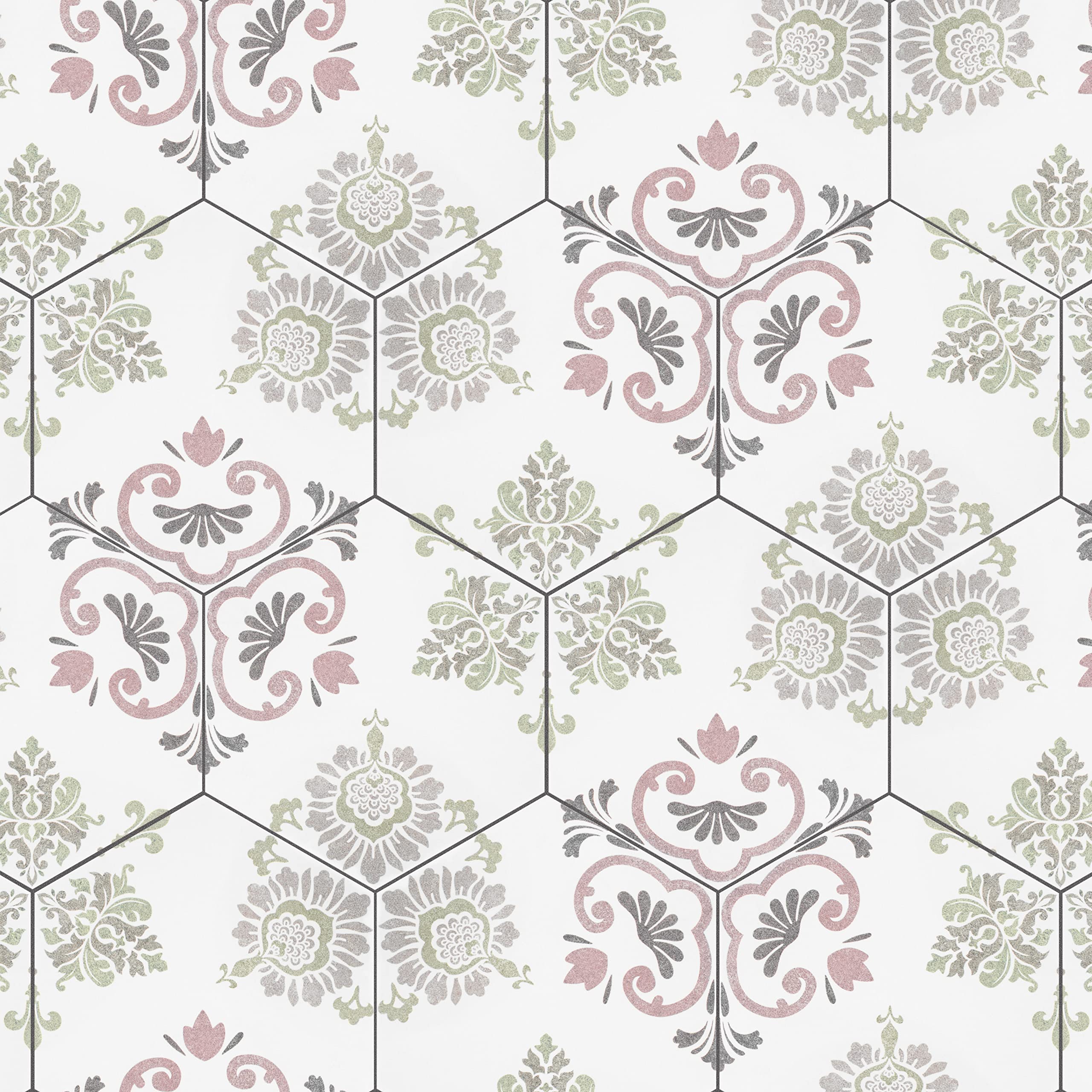 Merola Tile Fantasy Hex Pink 8-5/8