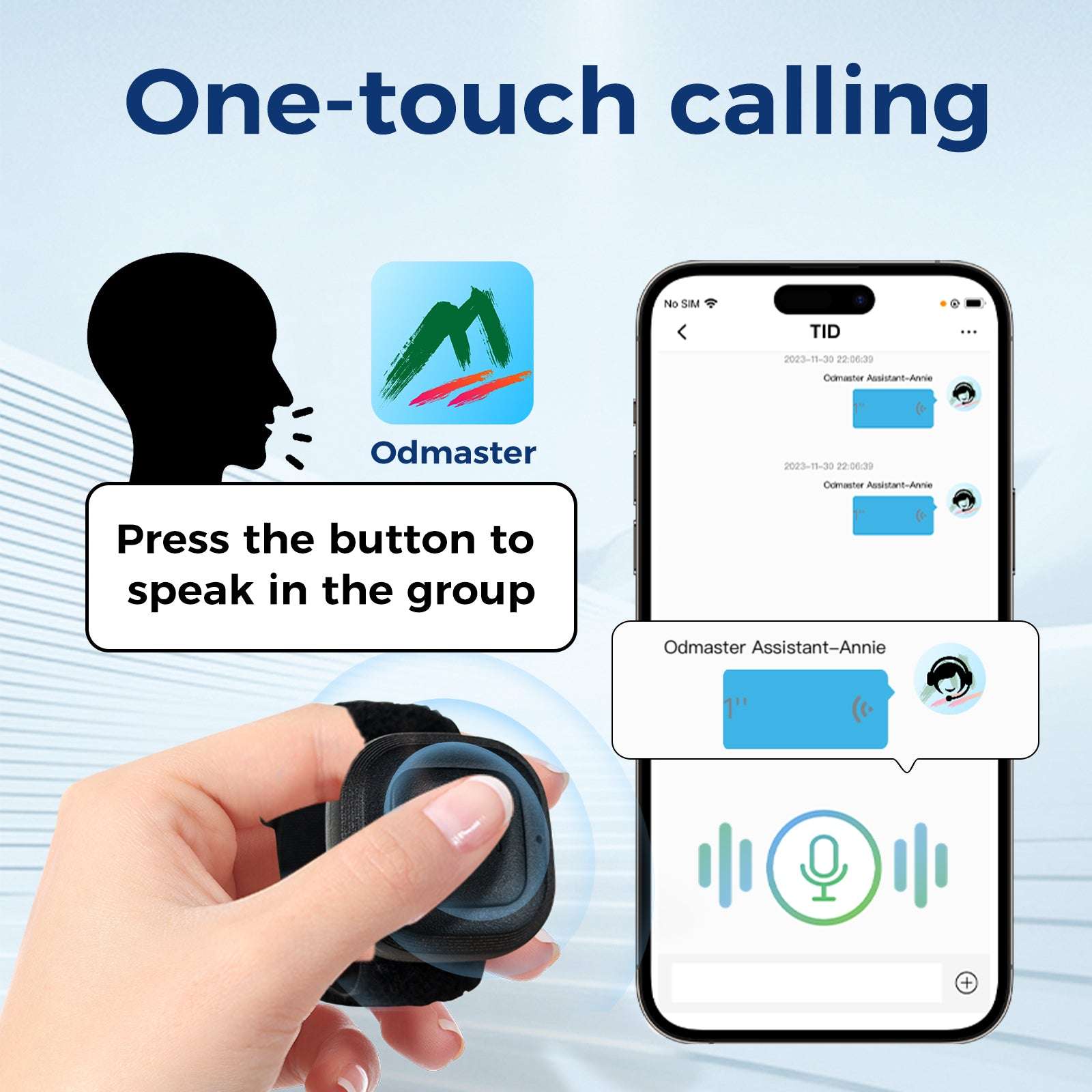 2 in 1 Wireless PTT Button for ODmaster APP - Dual Function (Microphone & Programmer) - Compatible with H3 Plus Radio & PoC Radios - Perfect for Two-Way Communication & Field Operations