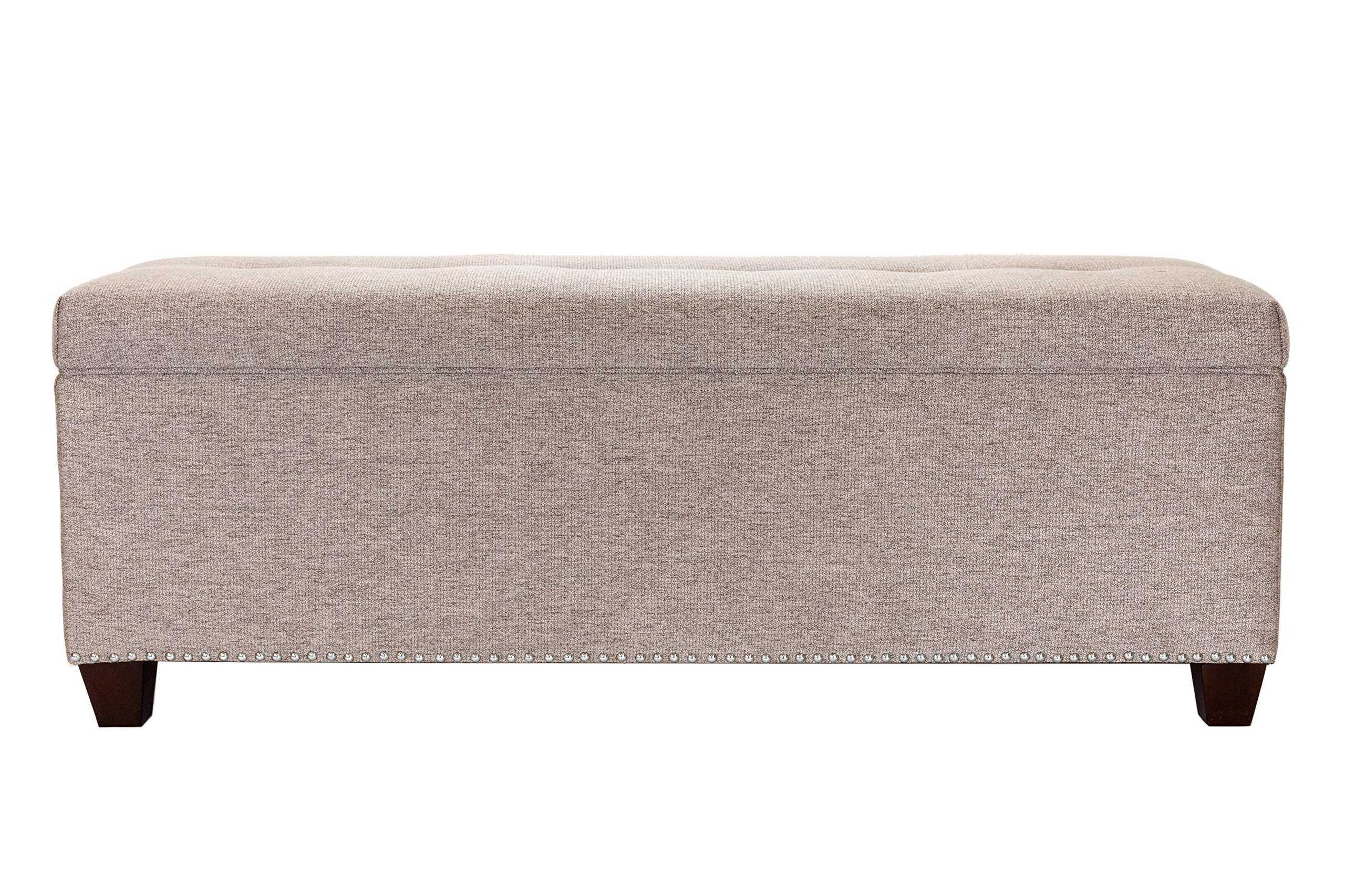 MJL Furniture Designs Upholstered Shoe Storage Bench with Ottoman - Soft Mink Fabric for Entryway, Bedroom & Living Room Organization