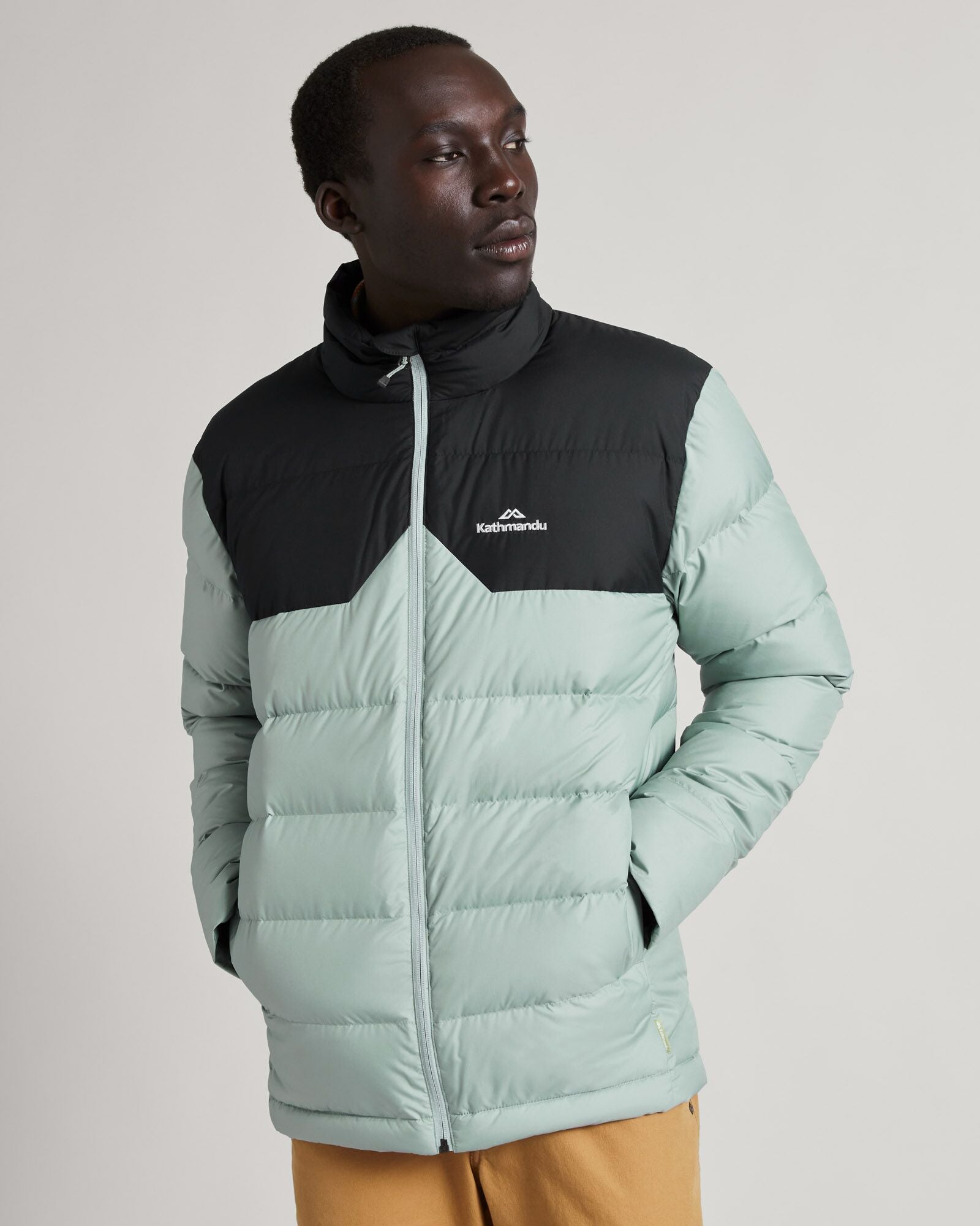 Men's Epiq Down Jacket - Gum Tree/Black Color - Lightweight Warm Winter Coat for Outdoor Activities & Daily Wear
