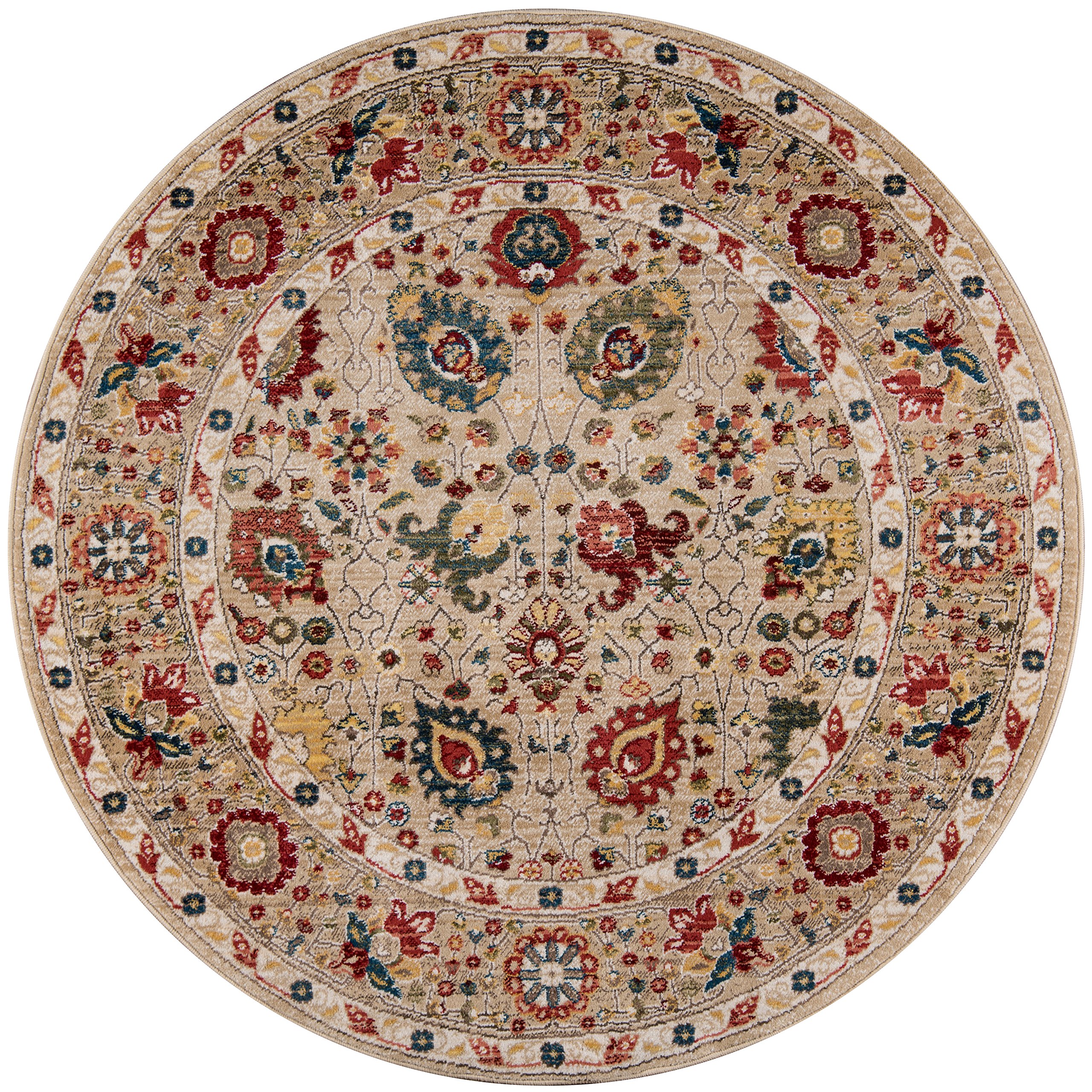 Nolita Rugs Hastings 5' X 5' Round Polypropylene Area Rug - Soft & Durable Indoor/Outdoor Carpet for Living Room, Bedroom, or Patio