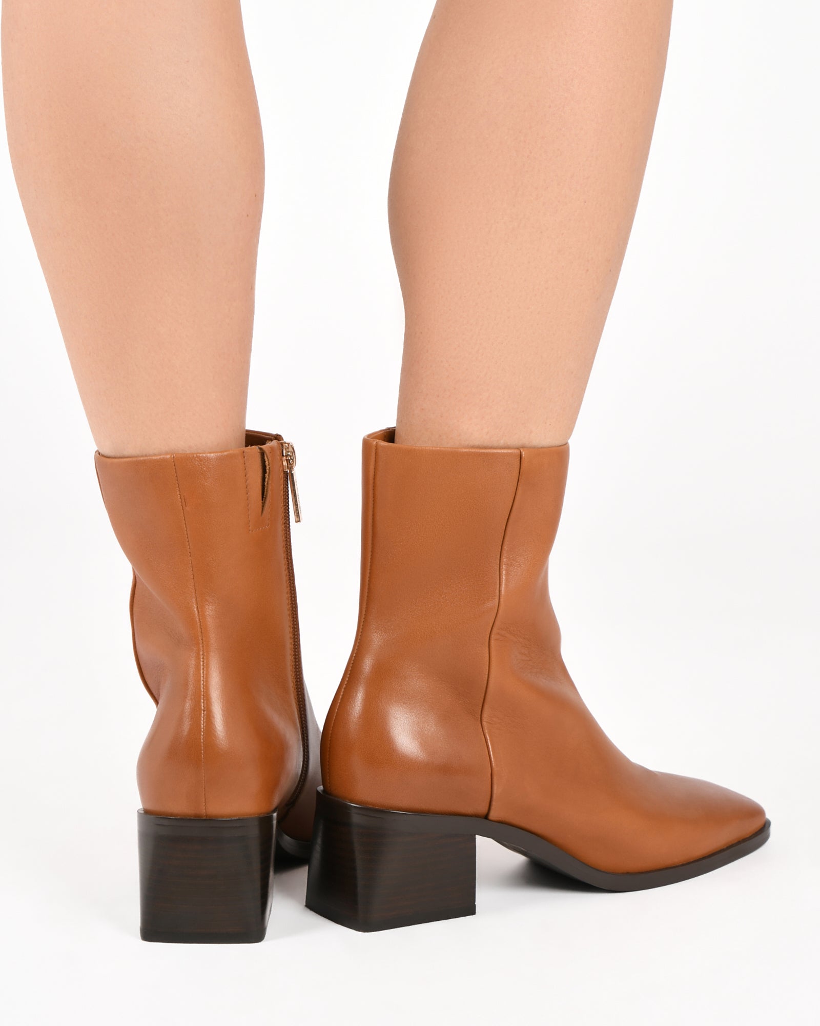QUADE Mid Ankle Boots for Women - Genuine Tan Leather - Comfortable & Stylish for Casual Outfits, Work, and Outdoor Adventures