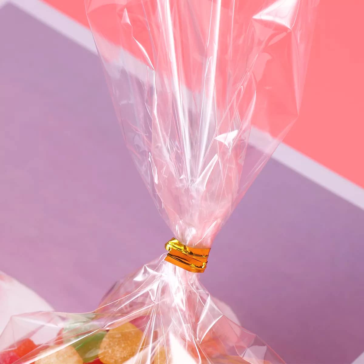 Clear Plastic Cello Bags 4x6 with Twist Ties - Gift Wrapping & Storage