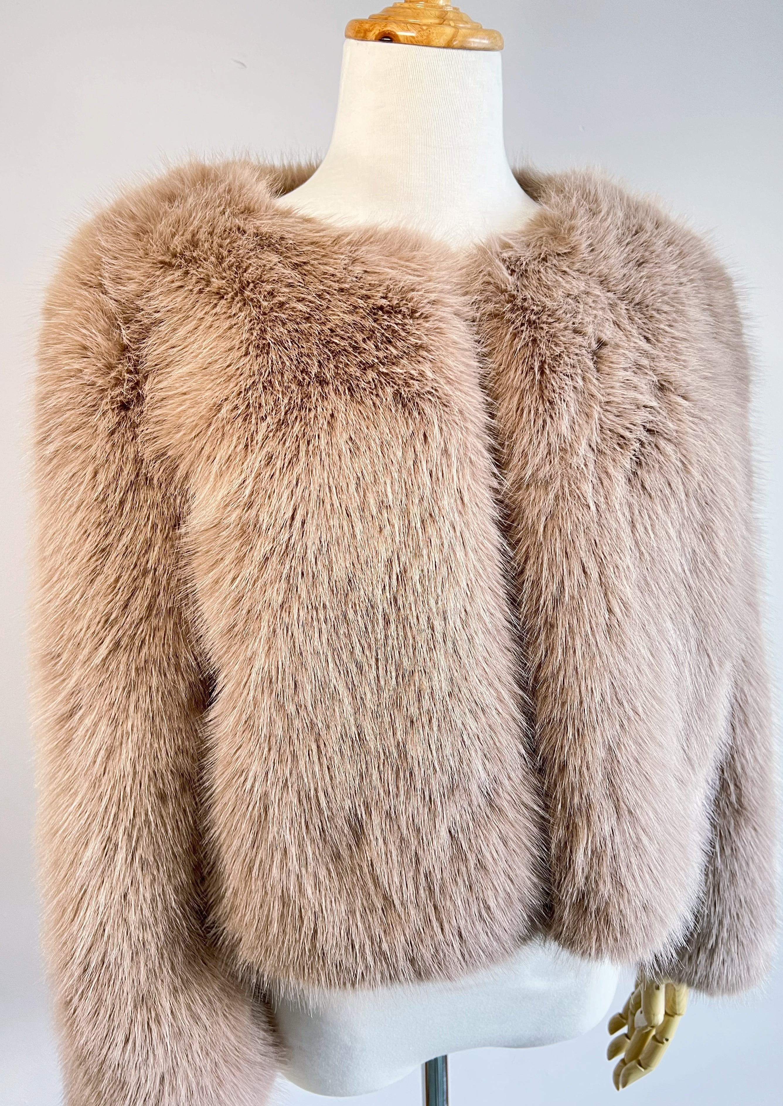 Brown Faux Fur Bridal Jacket - Winter Wedding Coat for Brides (Anna Brw07) | Perfect for Outdoor Ceremonies & Photo Shoots