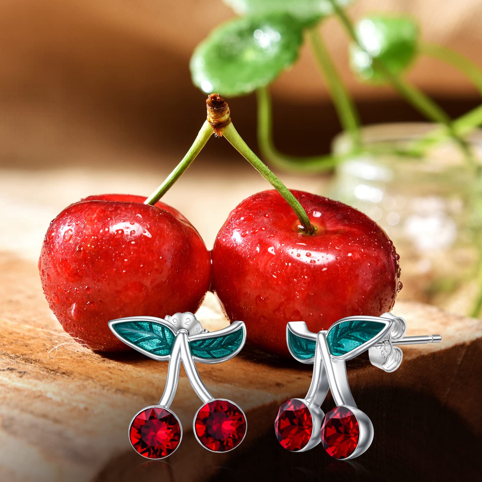 Sterling Silver Fruit Stud Earrings - Cherry, Lemon, Watermelon, Pineapple, Strawberry, Mushroom, Cheese, Cupcake & Donut Designs | Hypoallergenic Jewelry Gifts for Women & Girls | Perfect for Everyday Wear, Parties & Gift Giving