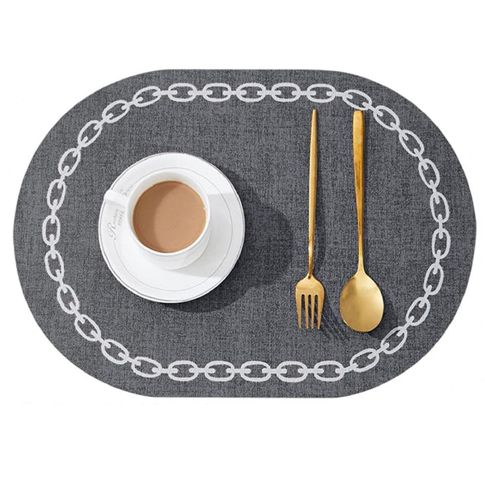 Premium Arkansas Oval Faux Leather Placemats - Set of 4, Waterproof & Heat-Resistant Table Mats for Dining, Kitchen, and Party Decor - Elegant Home Decor Accessories