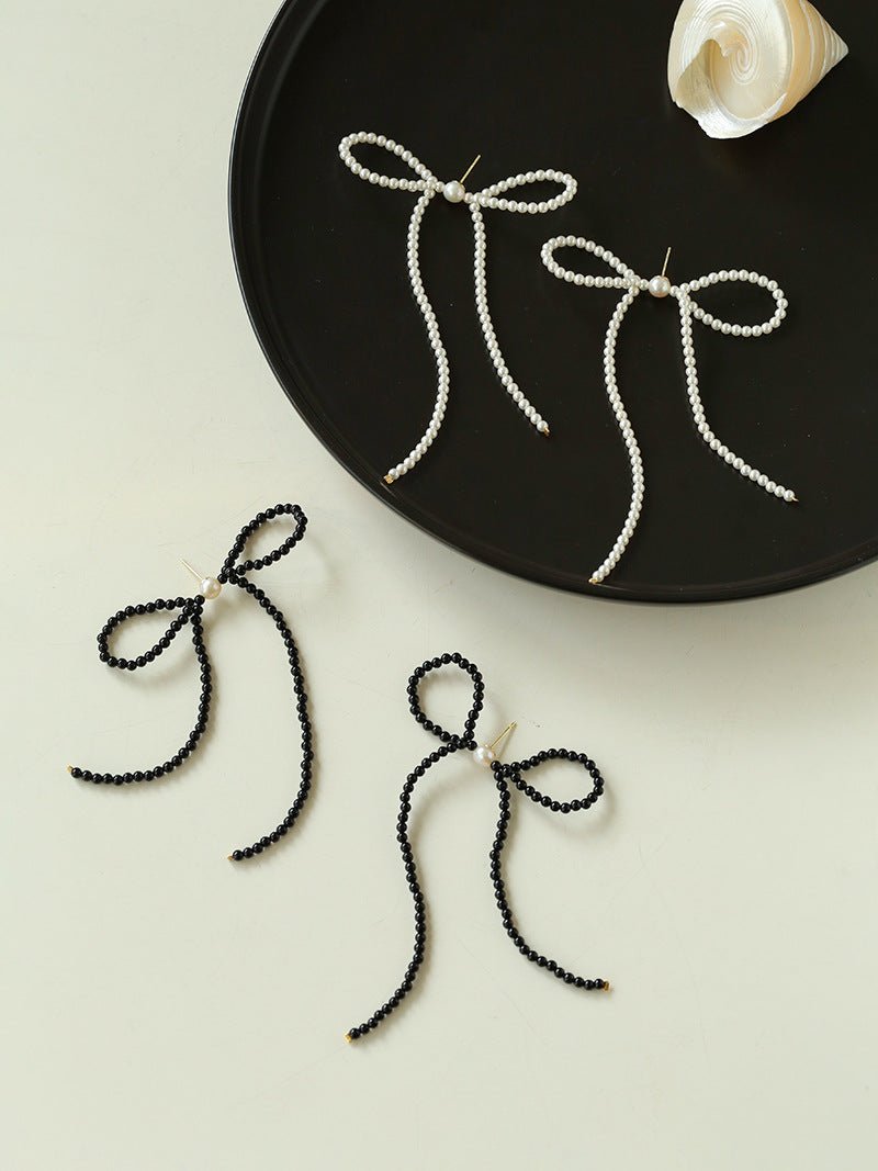 Elegant Two-Tone Bow Earrings for Women - Perfect for Dances, Parties, and Special Occasions