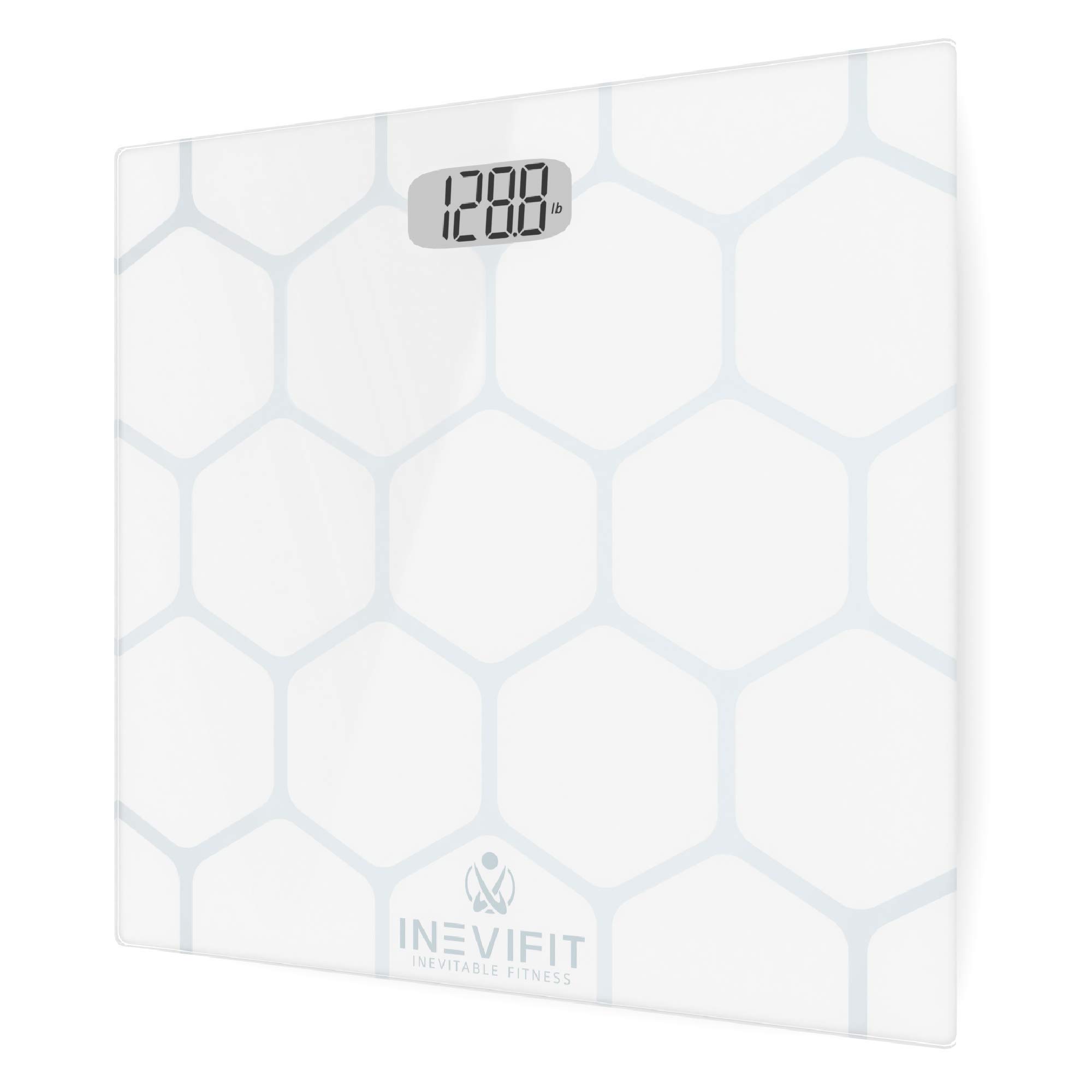 INEVIFIT Digital Bathroom Scale - Highly Accurate Body Weight Scale with 400 lbs Capacity, Includes Batteries - Perfect for Home, Gym & Health Tracking