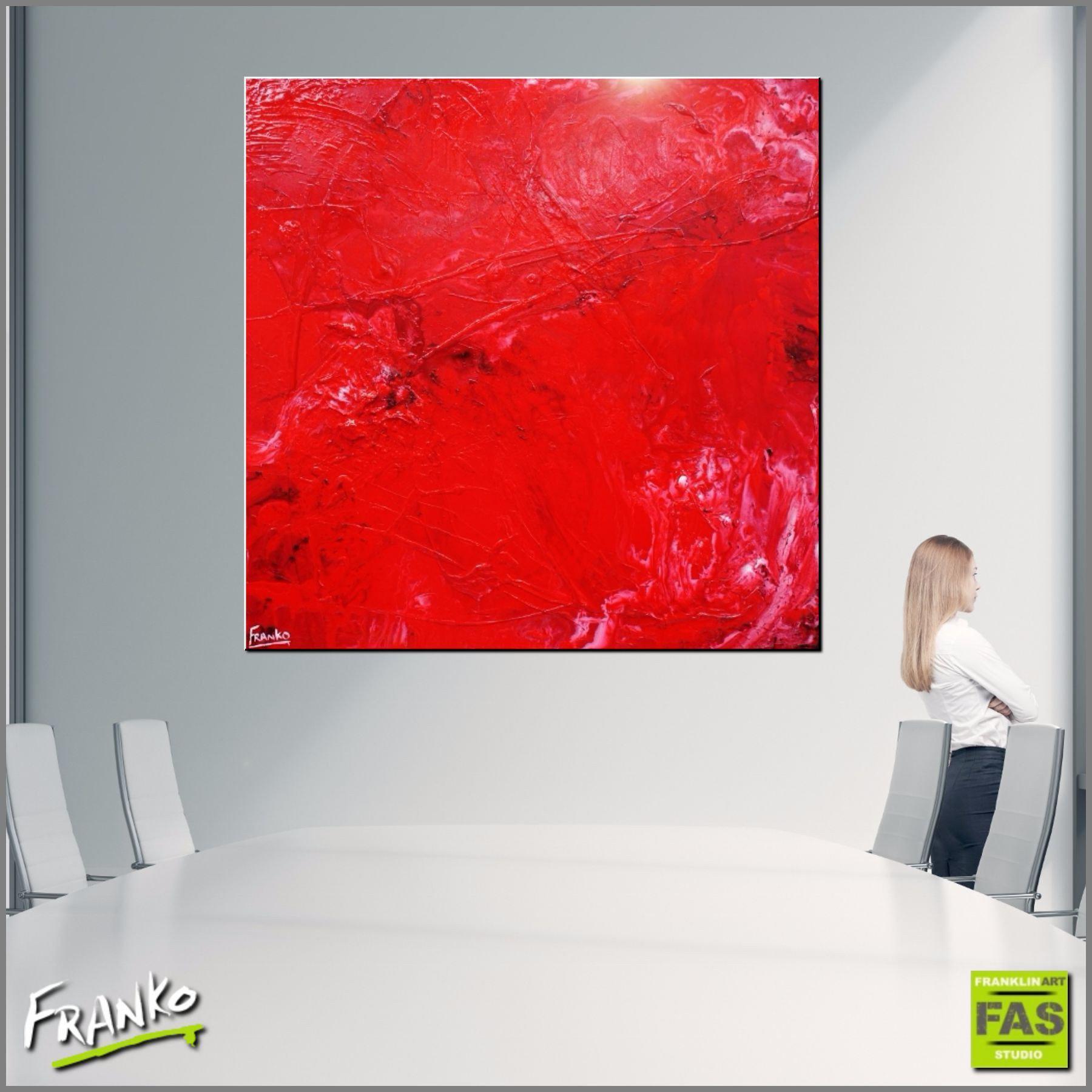 Red Abstract Rock Lobster Painting 48x48 Inch - Modern Wall Art for Living Room, Bedroom & Office Decor