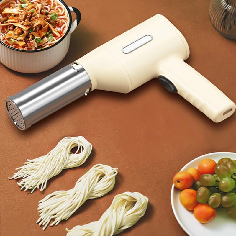 Kankin Stainless Steel Handheld Noodle Maker Machine - Portable Pasta & Sausage Filling Tool for Home Kitchen | Perfect for Making Ramen, Spaghetti & Homemade Sausages