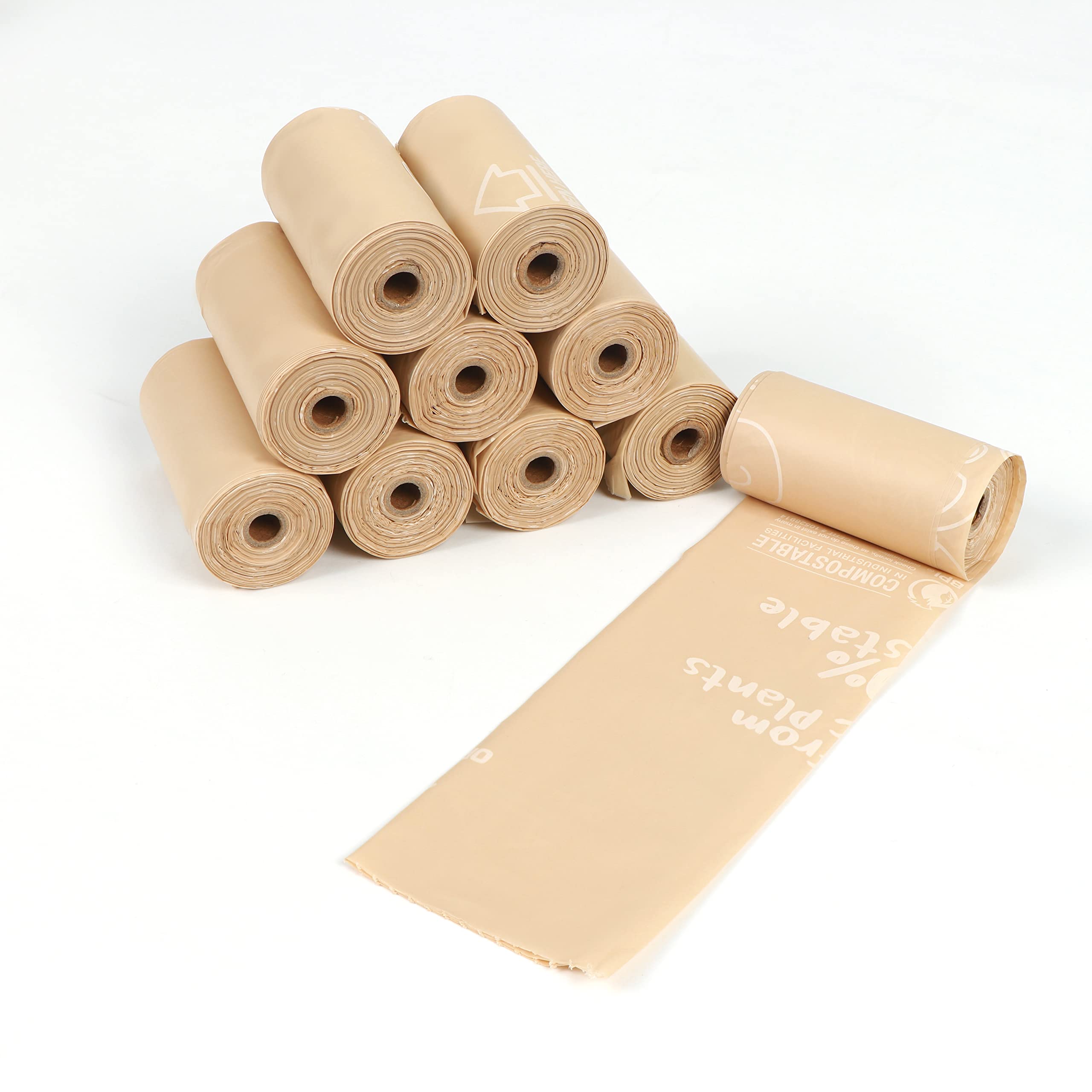 Eco-Friendly Compostable Dog Waste Bags - 405 Count Plant-Based Biodegradable Poop Bags for Dogs & Cats | 100% Leak-Proof | 9 x 13 Inches | Includes Free Dispenser | Perfect for Park Walks, Backyard Cleanup & Travel