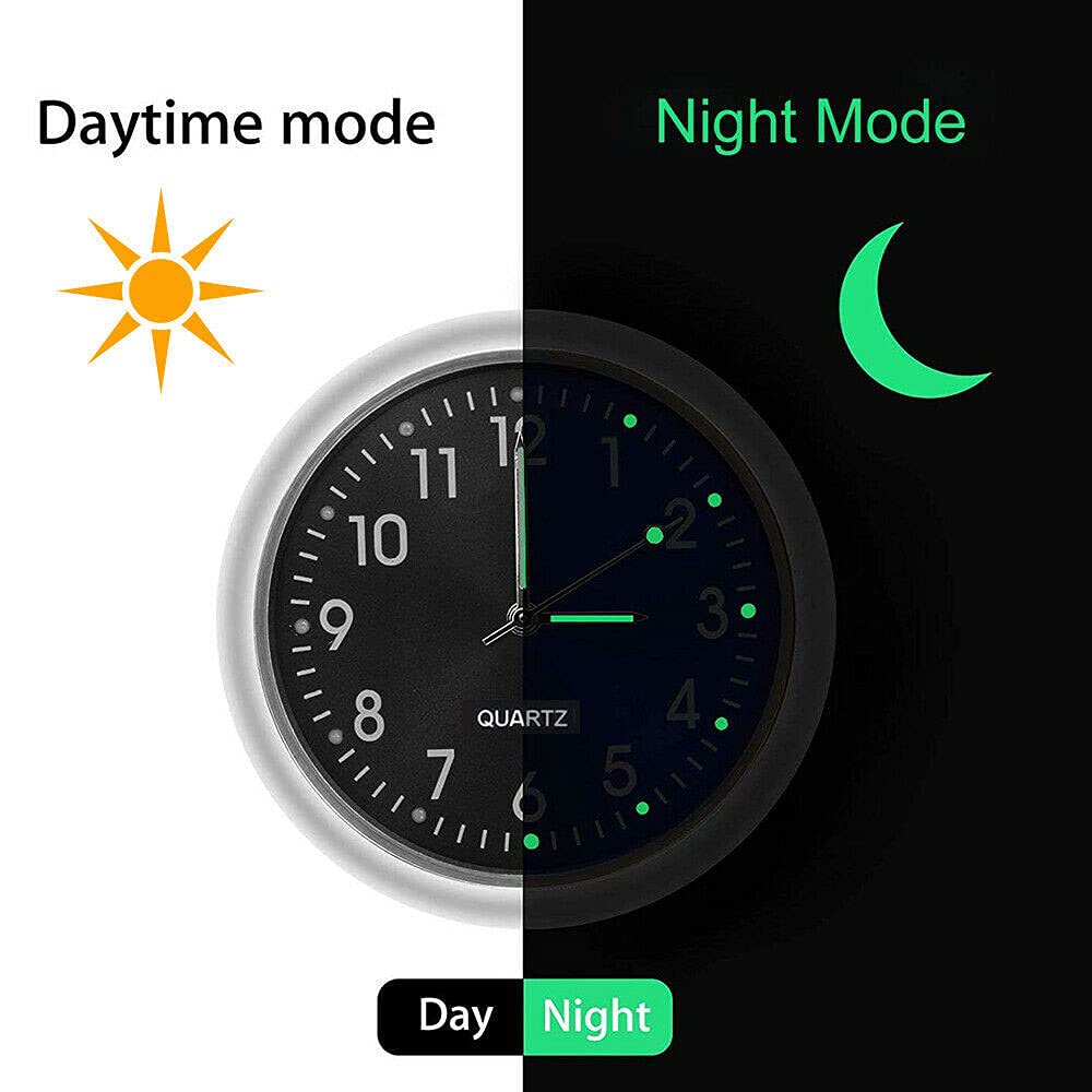 Universal Mini Quartz Analog Car Dashboard Clock - Luminous Stick-On Air Vent Watch for Car Decoration | Perfect for Road Trips, Commuting & Night Driving