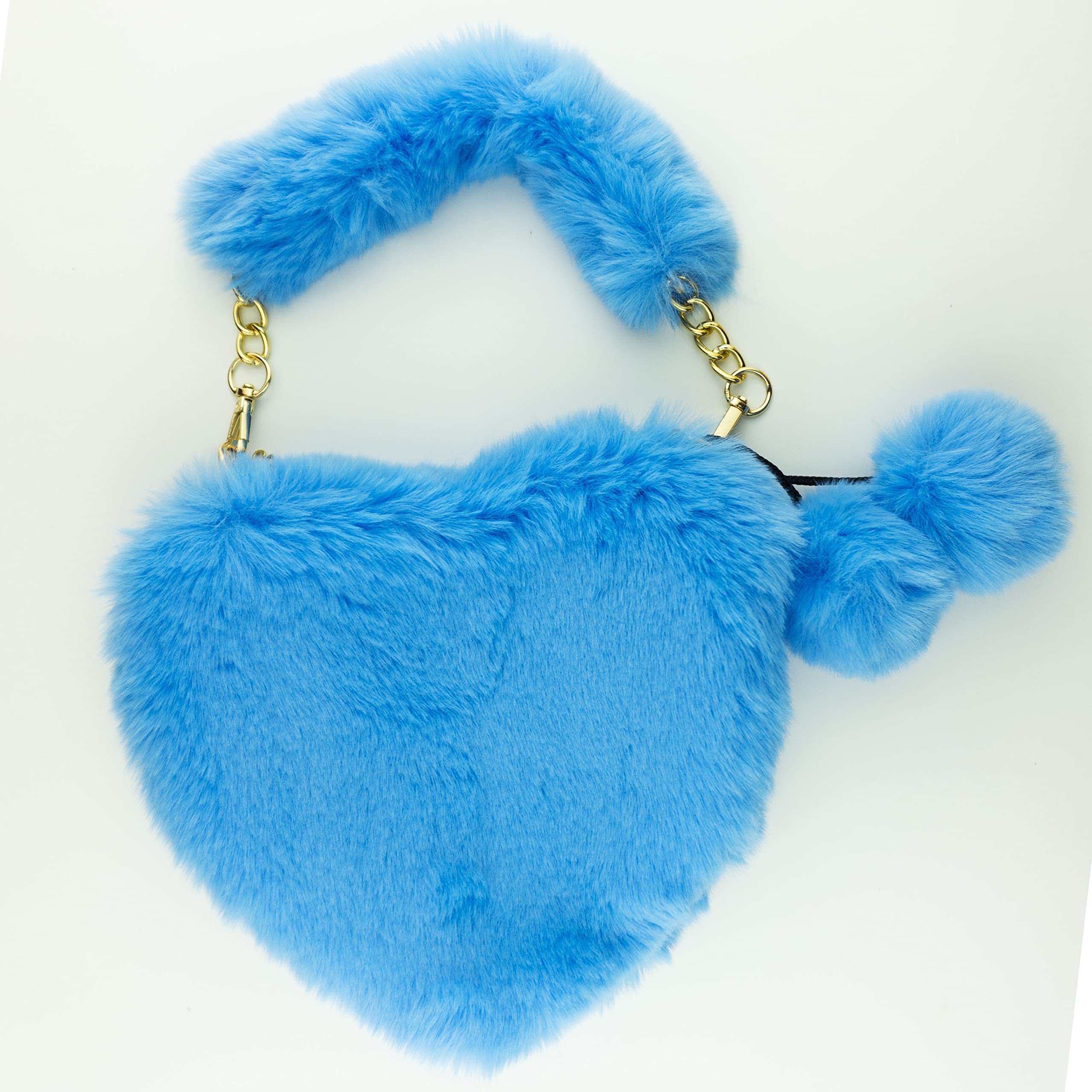Rejolly Fluffy Faux Fur Heart Shaped Handbag for Women & Girls - Soft Small Shoulder Bag Clutch Purse - Perfect for Date Night, Parties, and Everyday Use