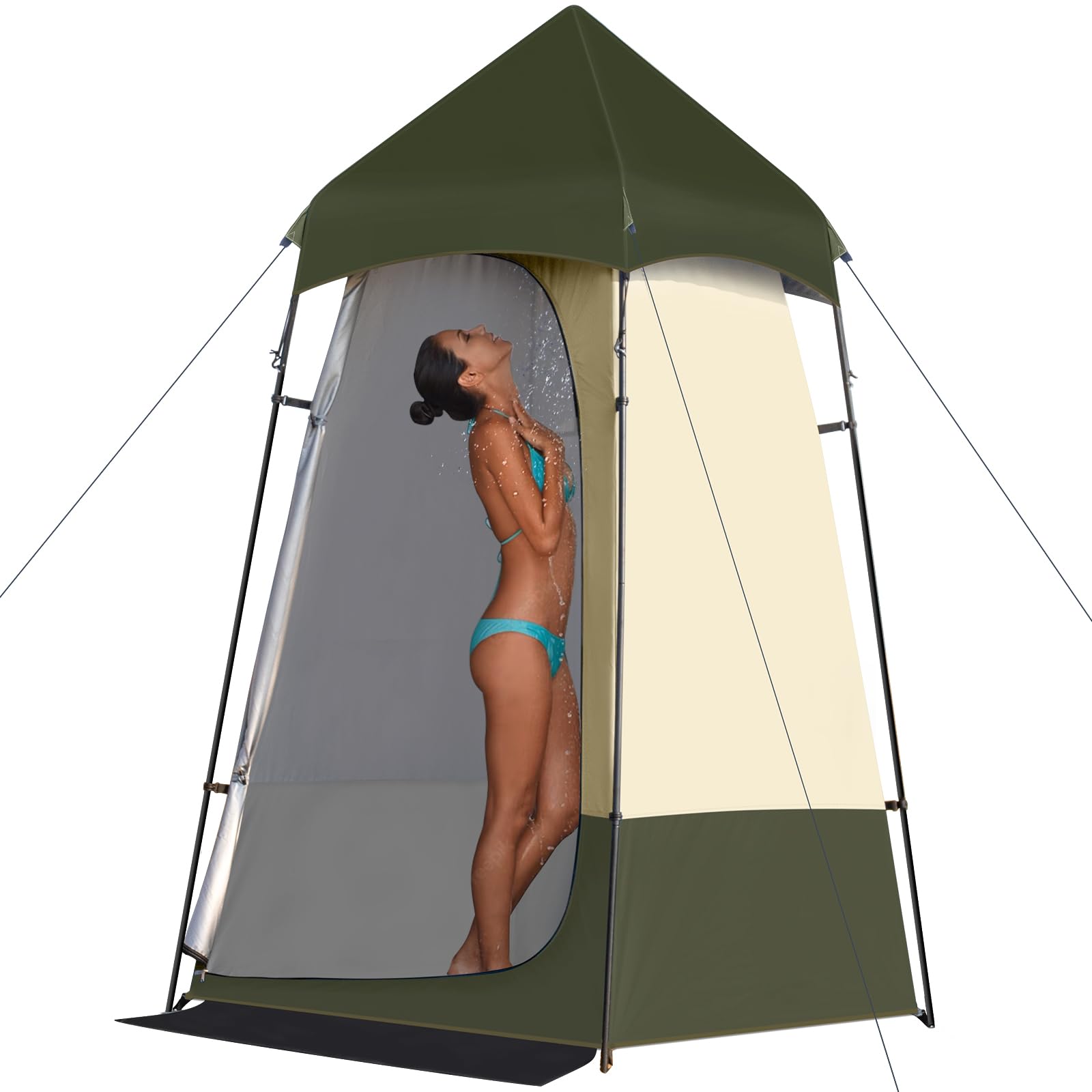 6.9 FT Portable Camping Shower Tent - Outdoor Privacy Changing Room for Camping, Toilet & Shower - Ideal for Beach, Hiking & Outdoor Adventures