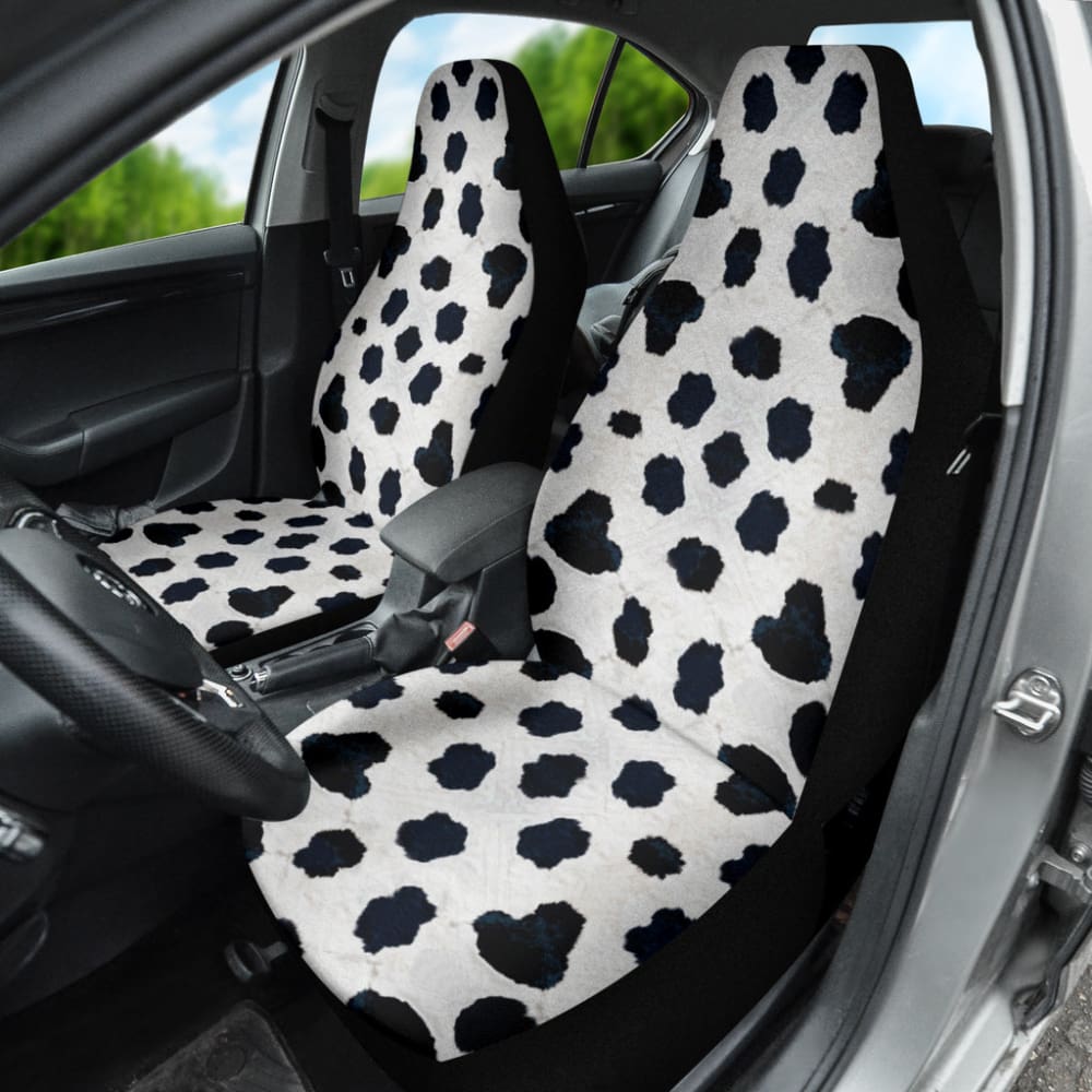 Premium Black & Blue Cowhide Print Car Seat Covers - Best Gift for Car Lovers - Perfect for Trucks, SUVs & Sedans - Durable & Stylish Protection