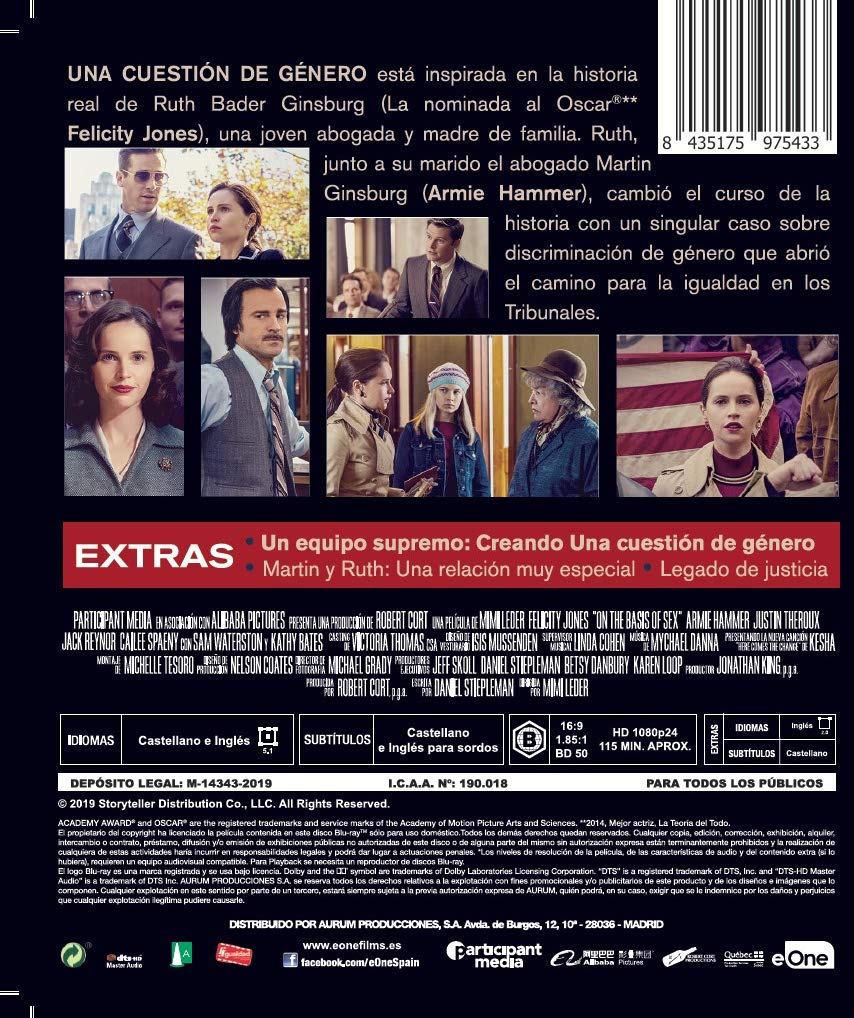 On the Basis of Sex - A Question of Gender (DVD) | Inspirational RBG Biopic | Perfect for Women's History Month & Feminist Movie Nights
