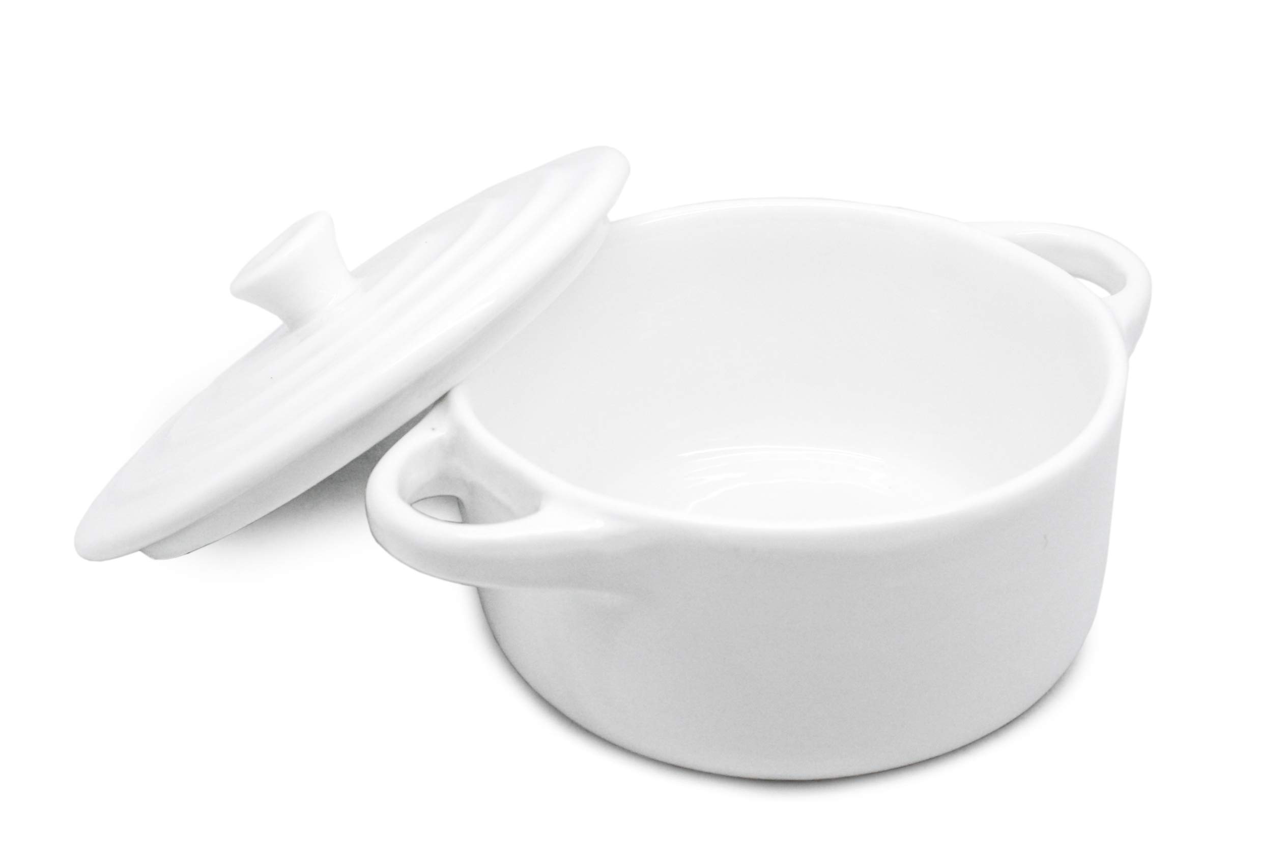 FIH 375 Porcelain Snack Cocotte - Small Porcelain Ramekin for Appetizers, Desserts & Dips | Perfect for Entertaining, Baking & Serving Individual Portions