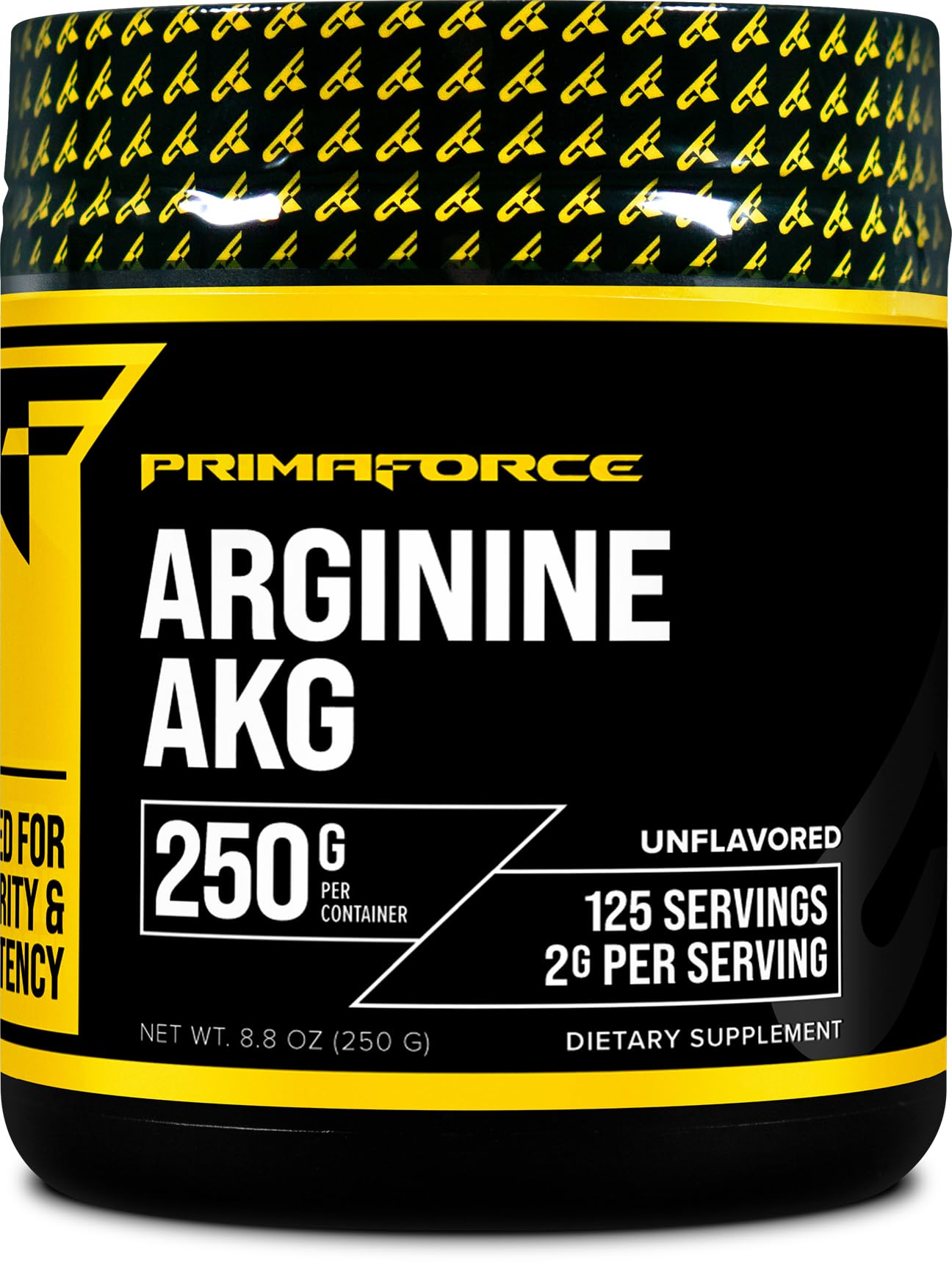 PrimaForce AAKG Arginine Powder 250g - L-Arginine Alpha-Ketoglutarate Pre-Workout Supplement for Muscle Growth & Endurance | Non-GMO, Vegan, Gluten-Free | Ideal for Gym, Bodybuilding & Athletic Performance