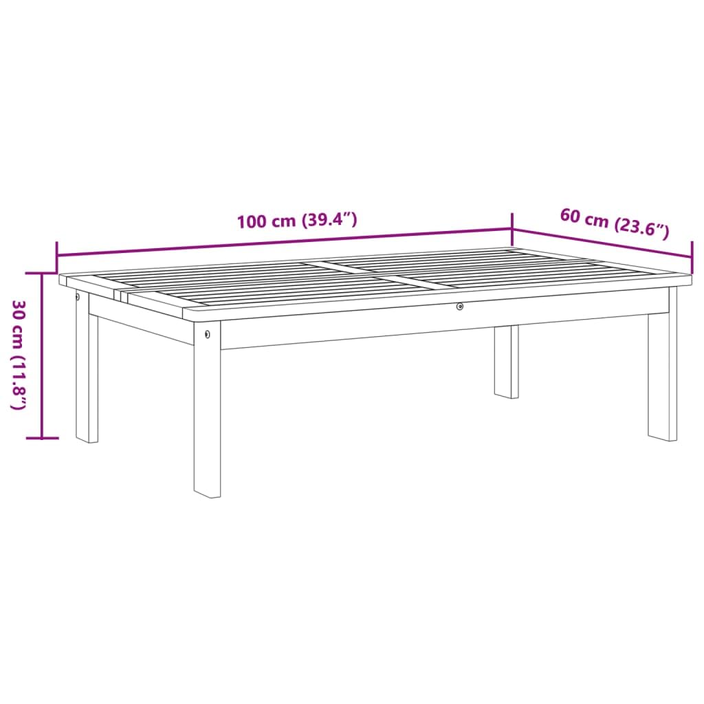 Premium Acacia Wood Outdoor Patio Table - 39.4
